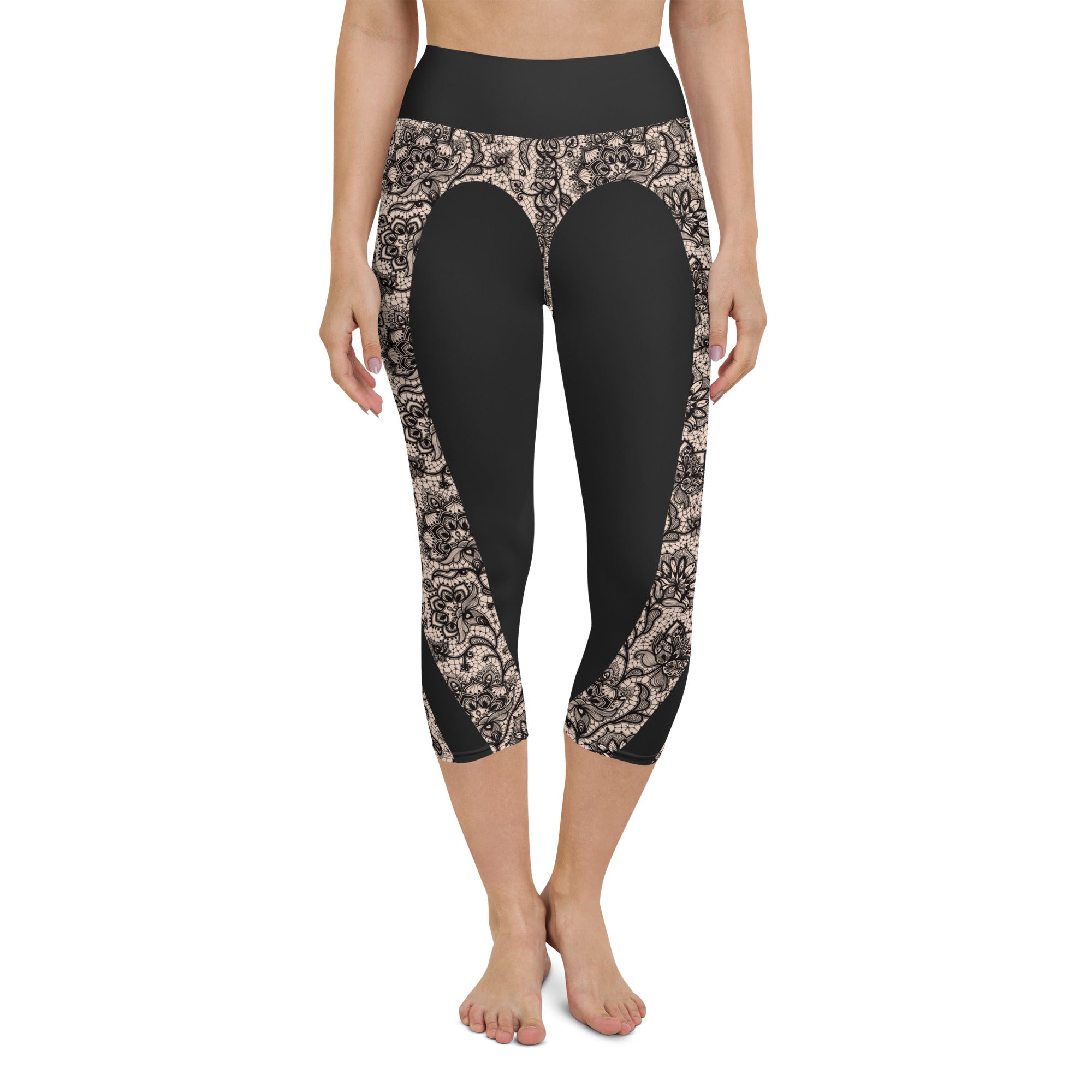 Heart Shaped Lace Yoga Capris