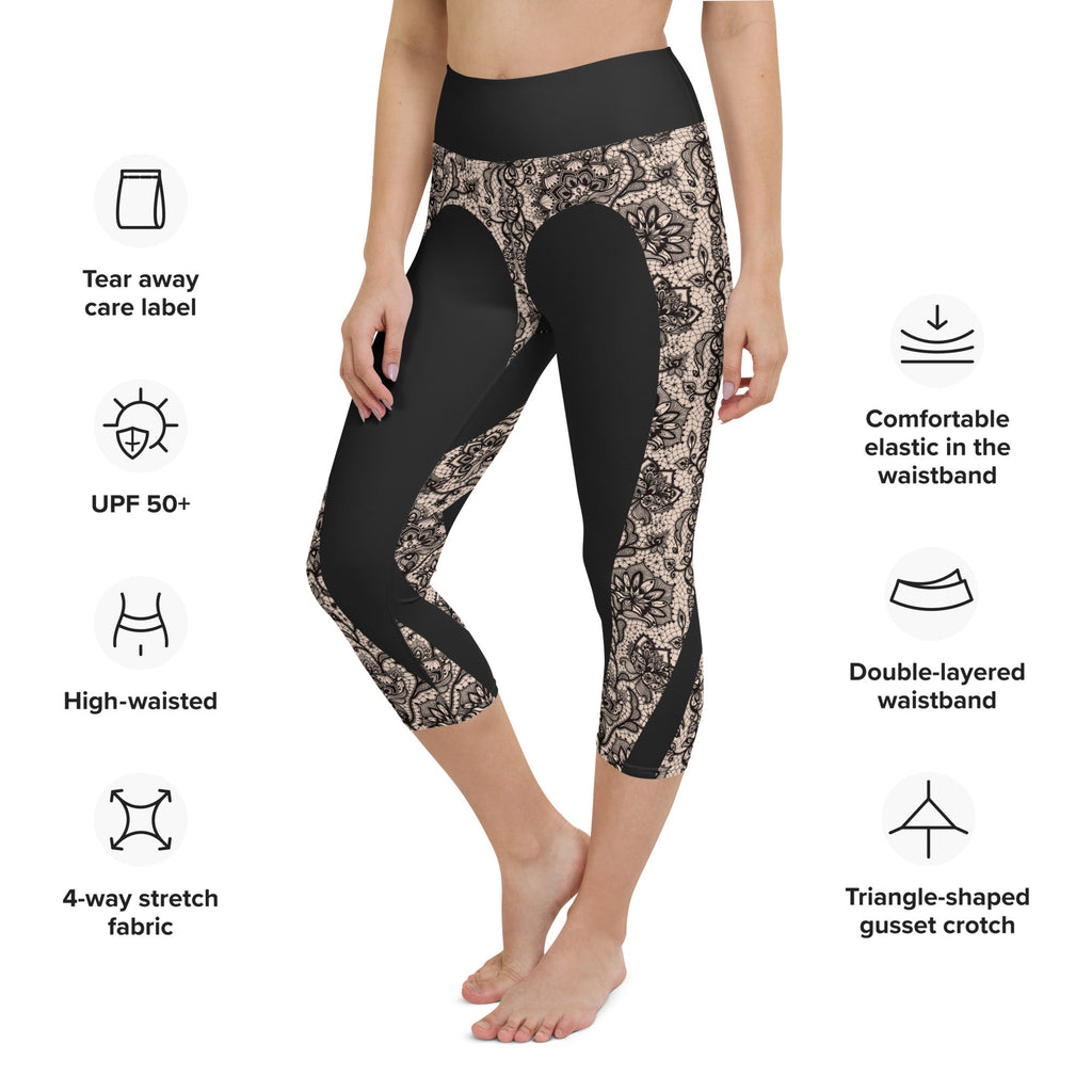 Heart Shaped Lace Yoga Capris