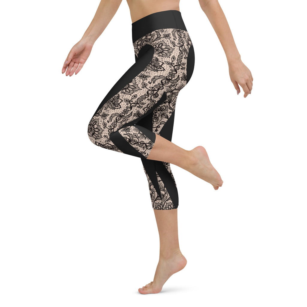 Heart Shaped Lace Yoga Capris
