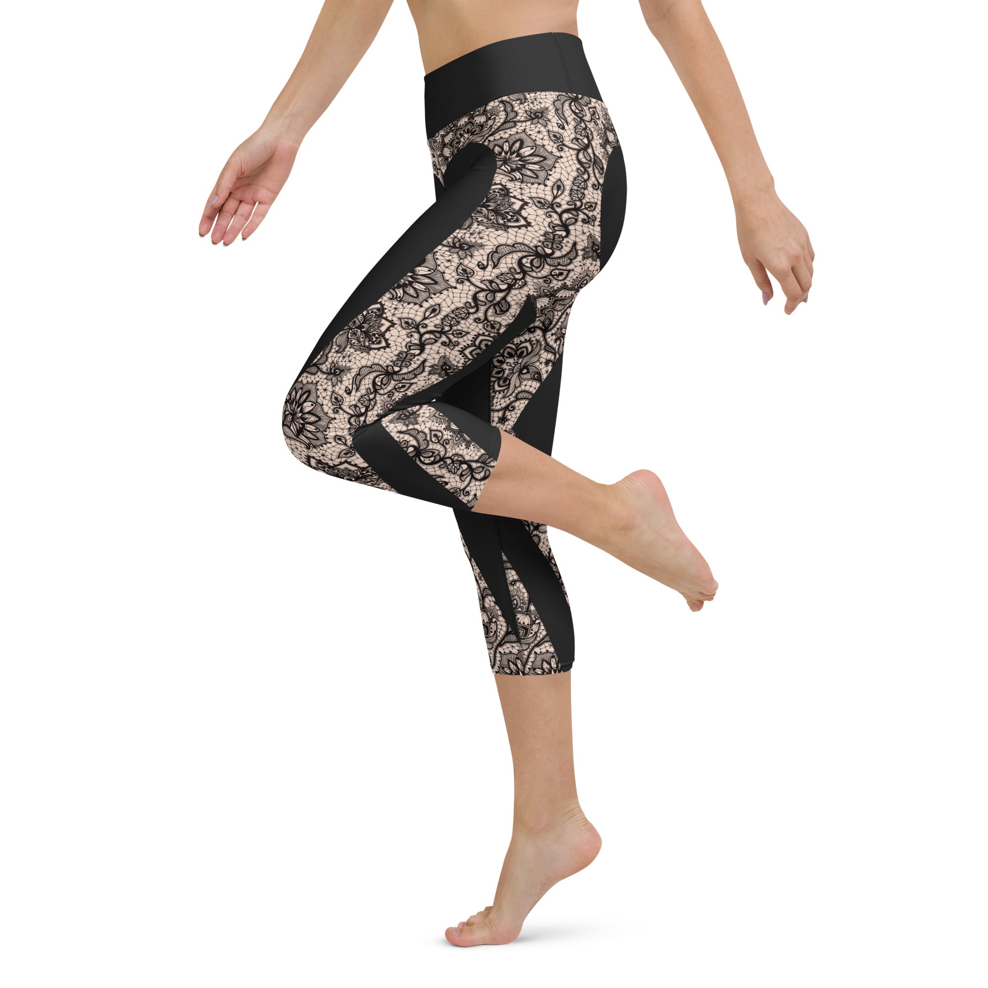 Heart Shaped Lace Yoga Capris