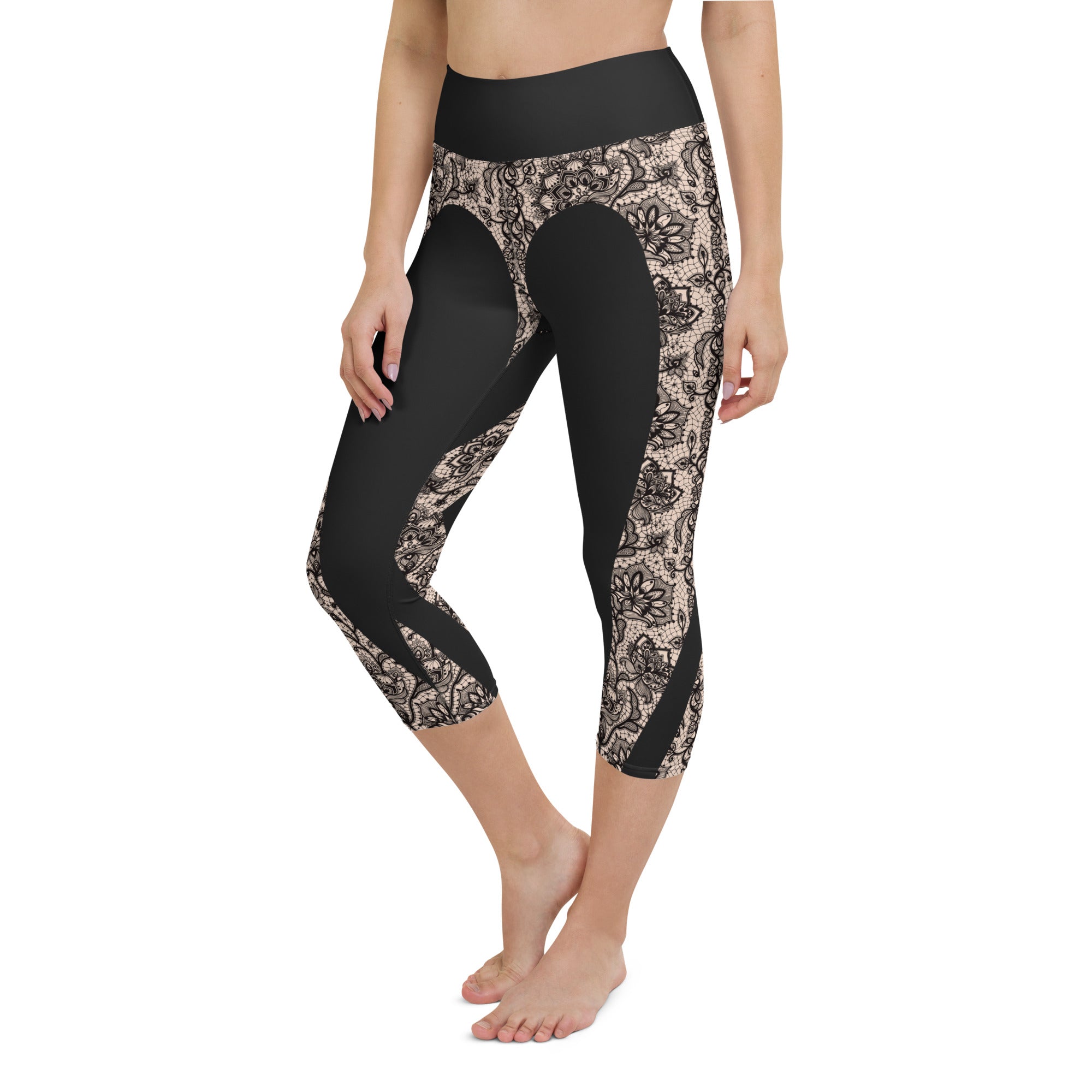 Heart Shaped Lace Yoga Capris