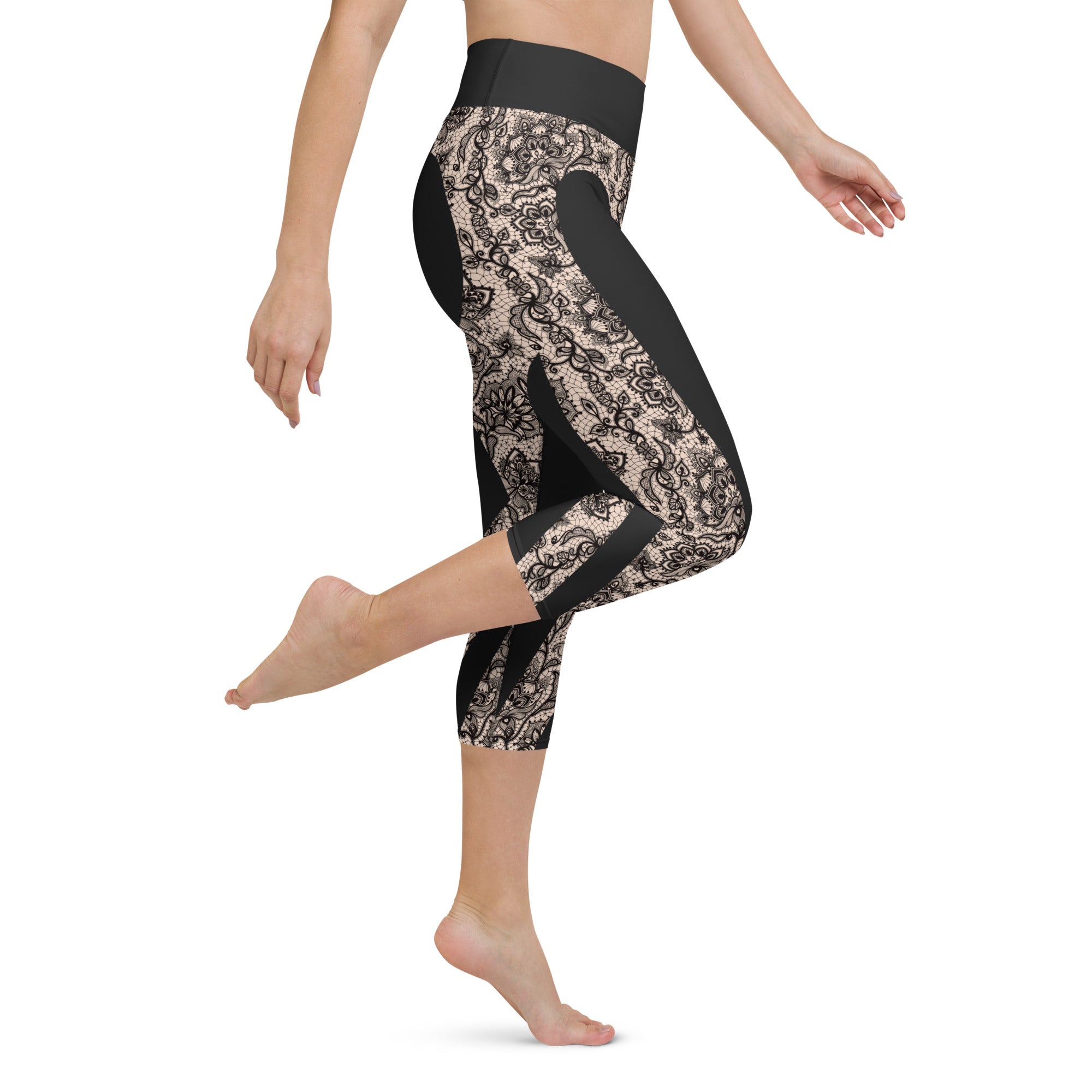 Heart Shaped Lace Yoga Capris