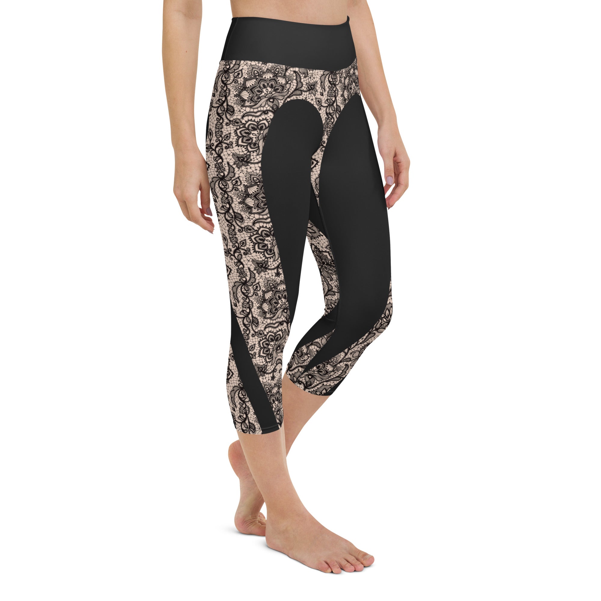 Heart Shaped Lace Yoga Capris