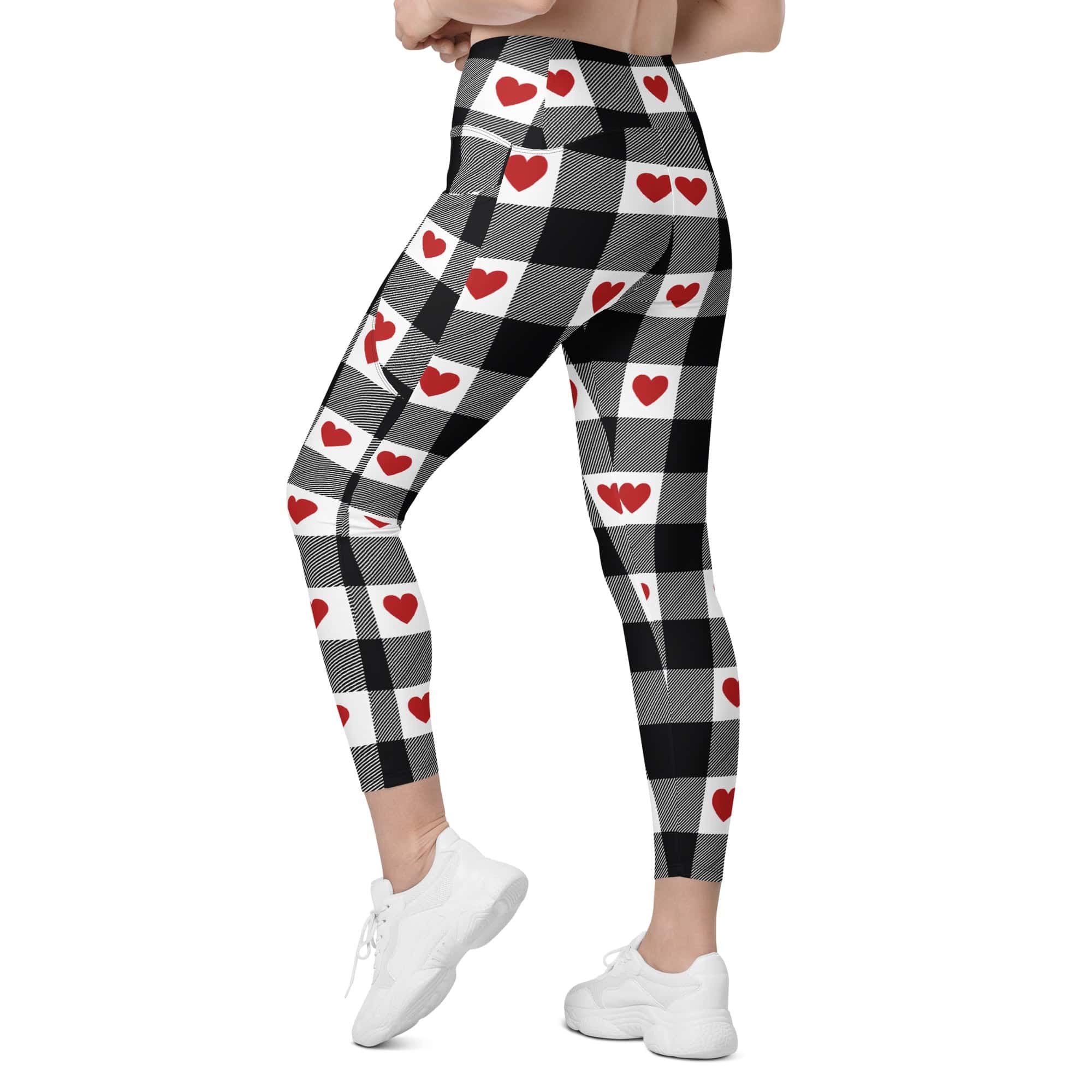 Heartfelt Plaid Leggings With Pockets