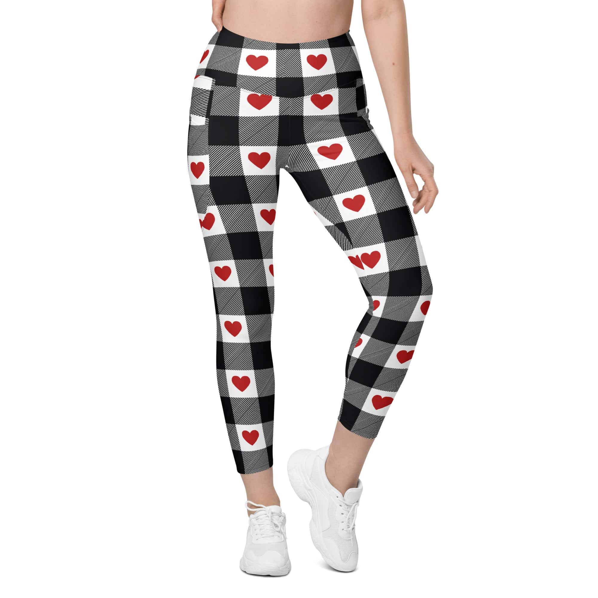 Heartfelt Plaid Leggings With Pockets