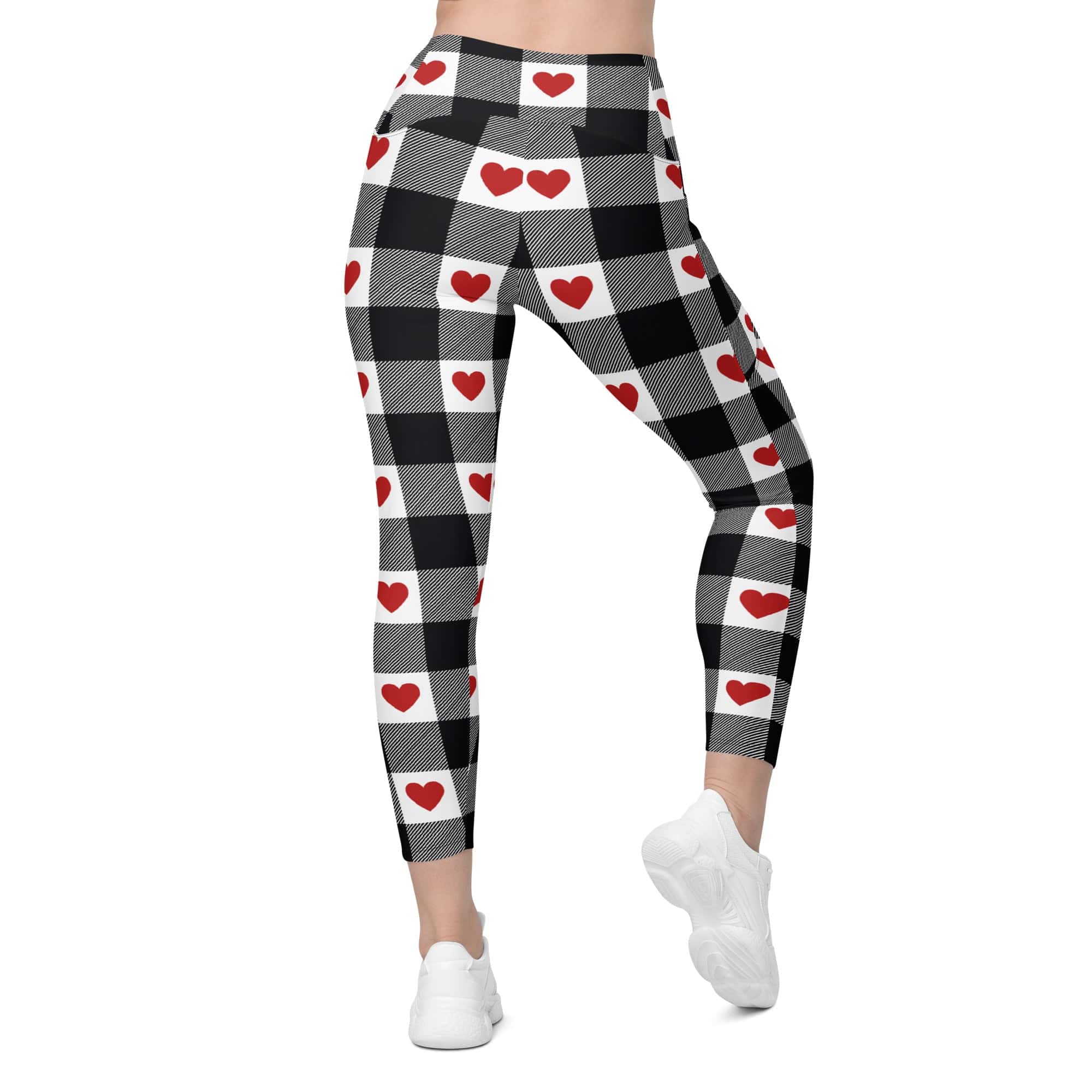 Heartfelt Plaid Leggings With Pockets