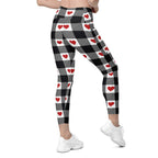 Heartfelt Plaid Leggings With Pockets
