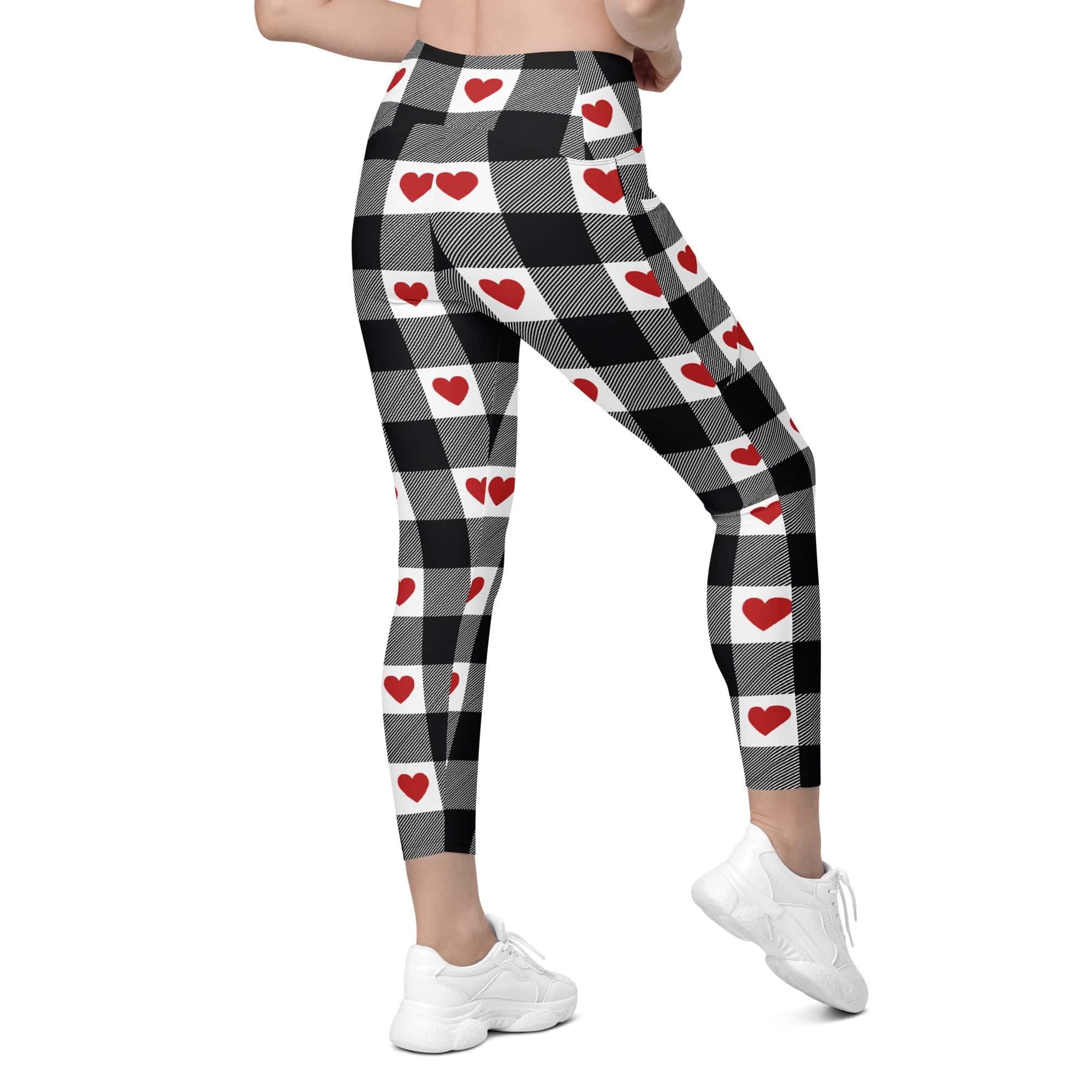 Heartfelt Plaid Leggings With Pockets