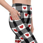 Heartfelt Plaid Leggings With Pockets