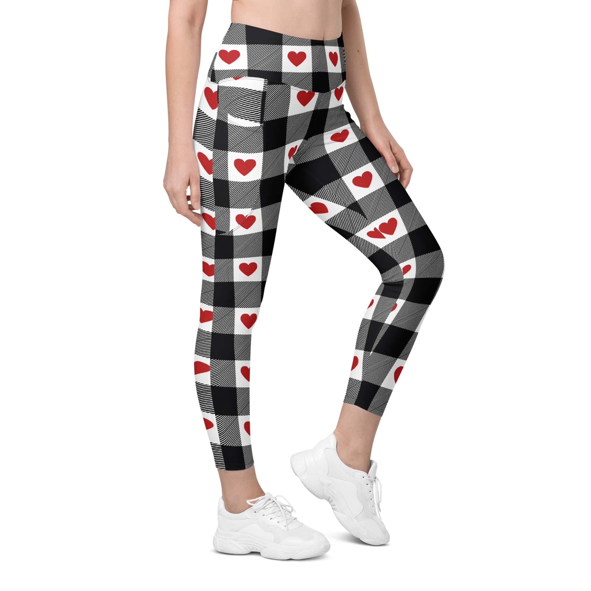 Heartfelt Plaid Leggings With Pockets