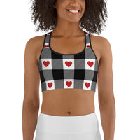 Heartfelt Plaid Sports Bra