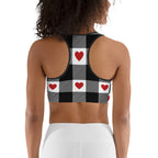 Heartfelt Plaid Sports Bra