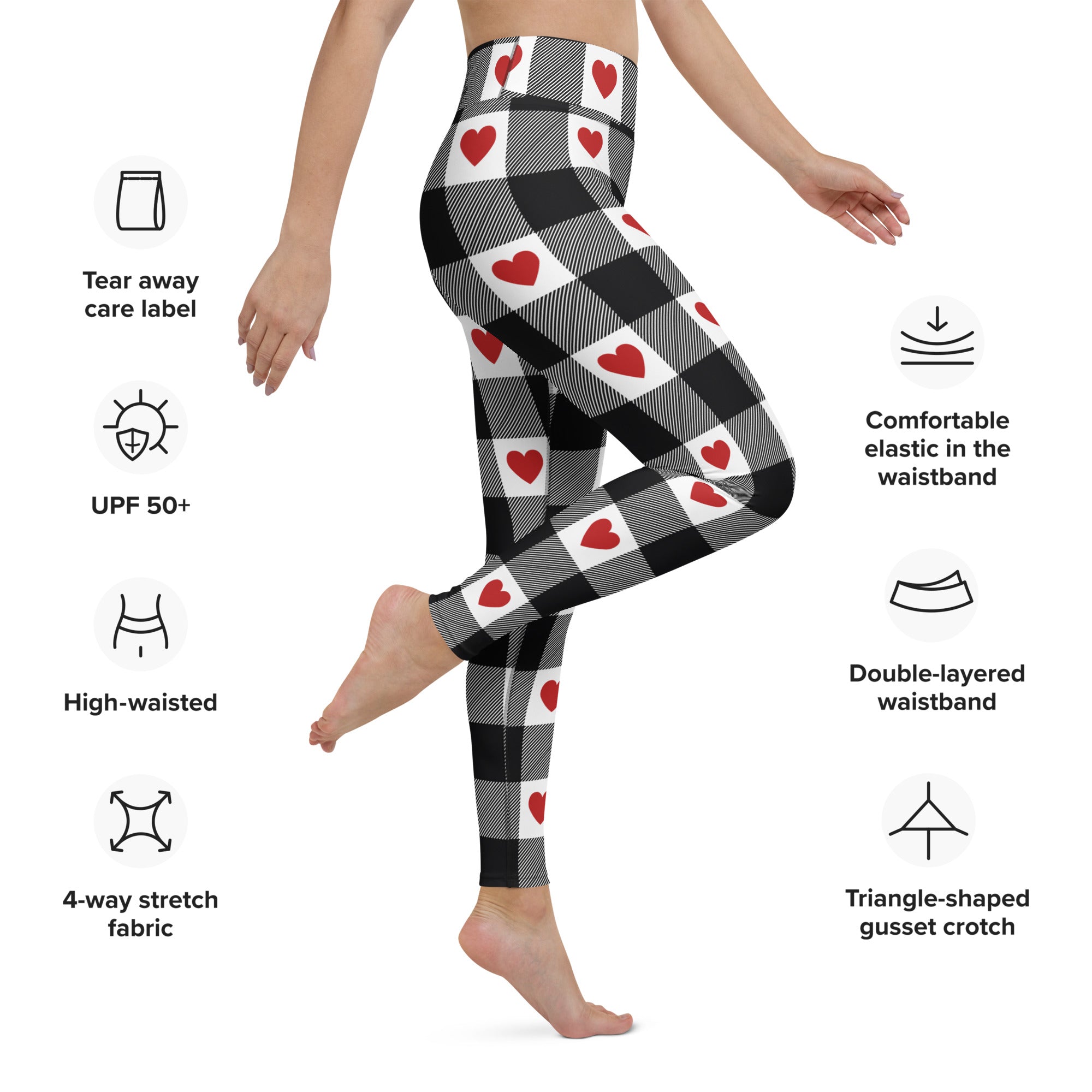 Heartfelt Plaid Yoga Leggings