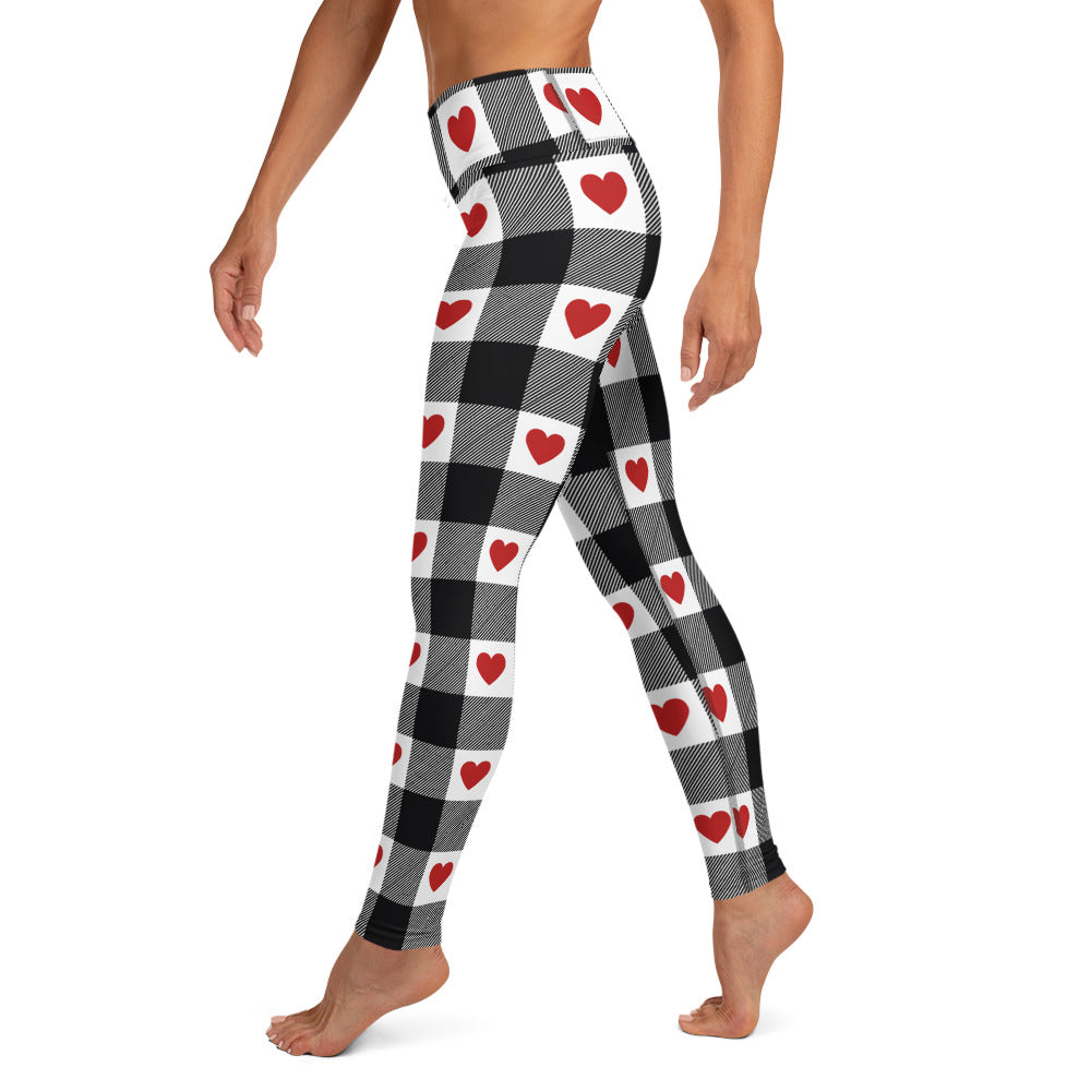 Heartfelt Plaid Yoga Leggings