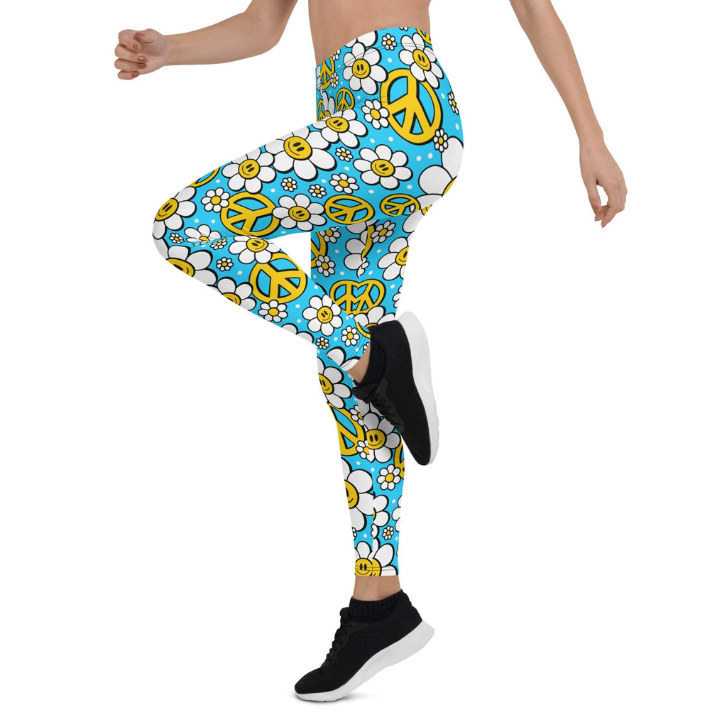 Hippie Flower Pattern Leggings