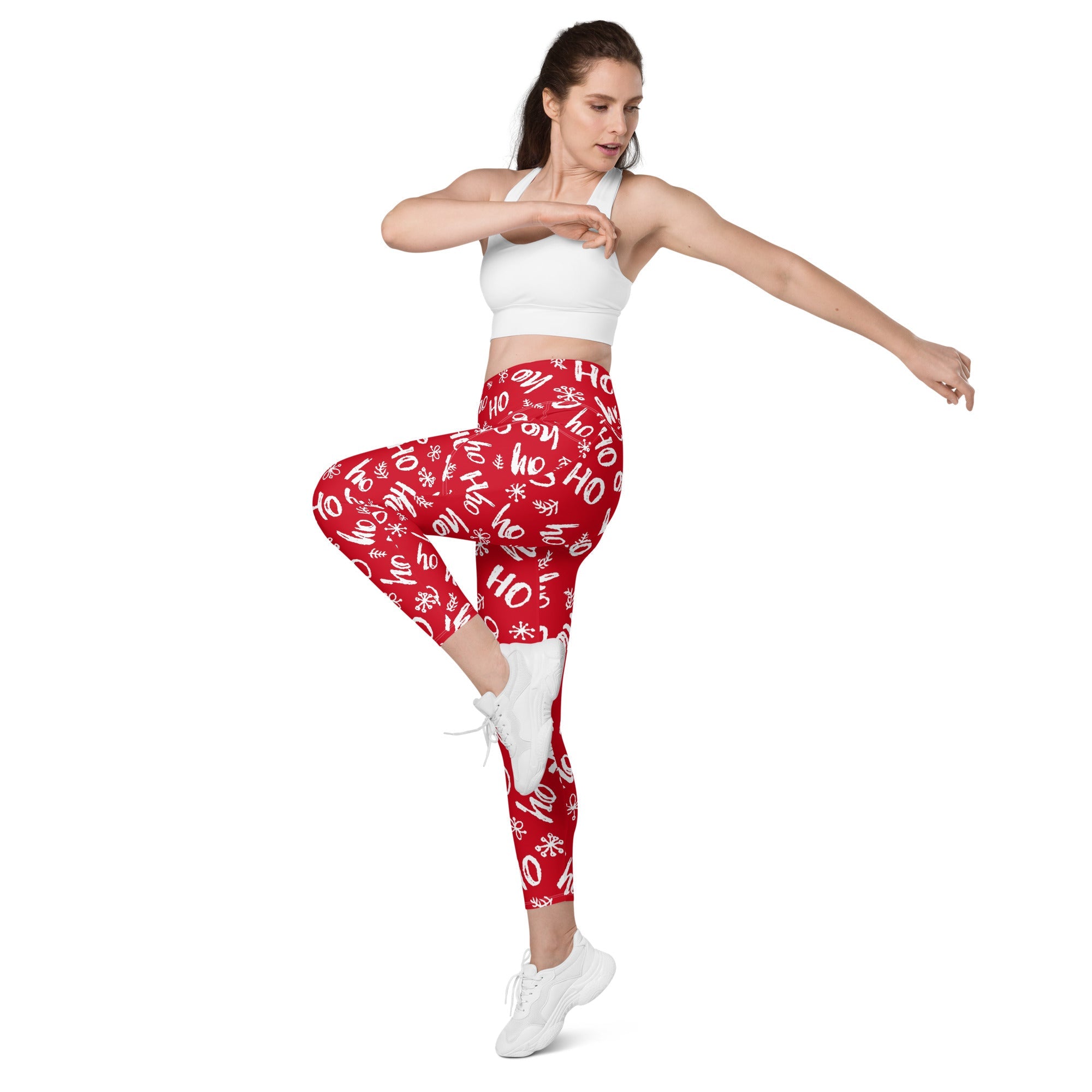 Ho-Ho Holiday Cheer Leggings With Pockets