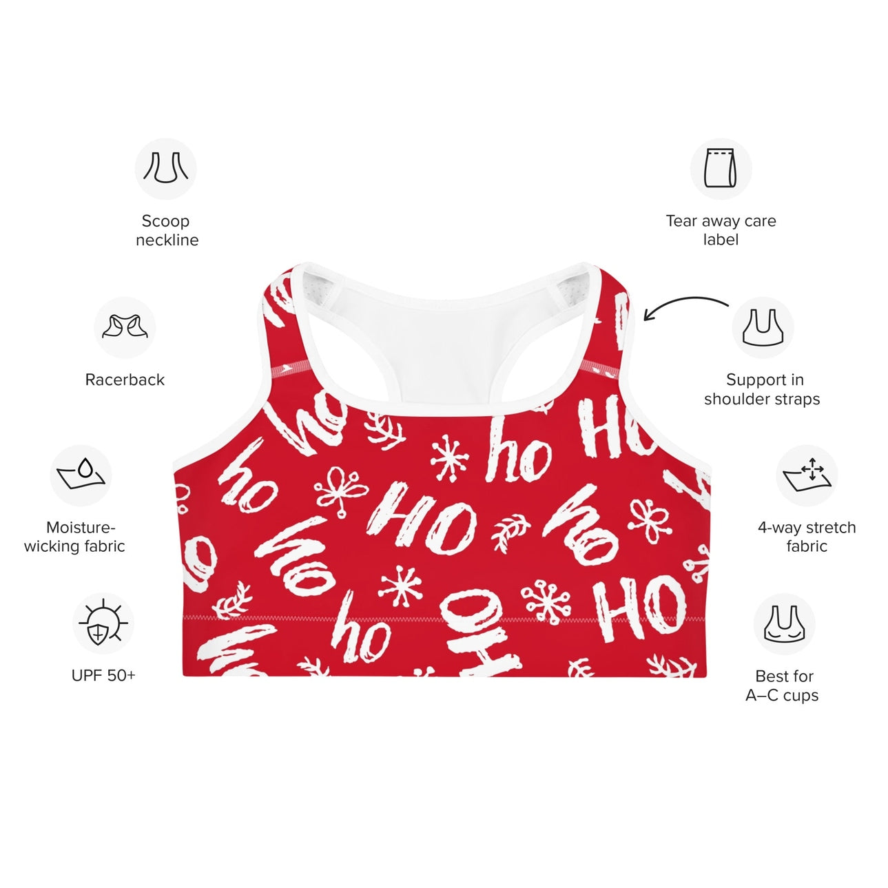 Ho-Ho Holiday Cheer Sports Bra