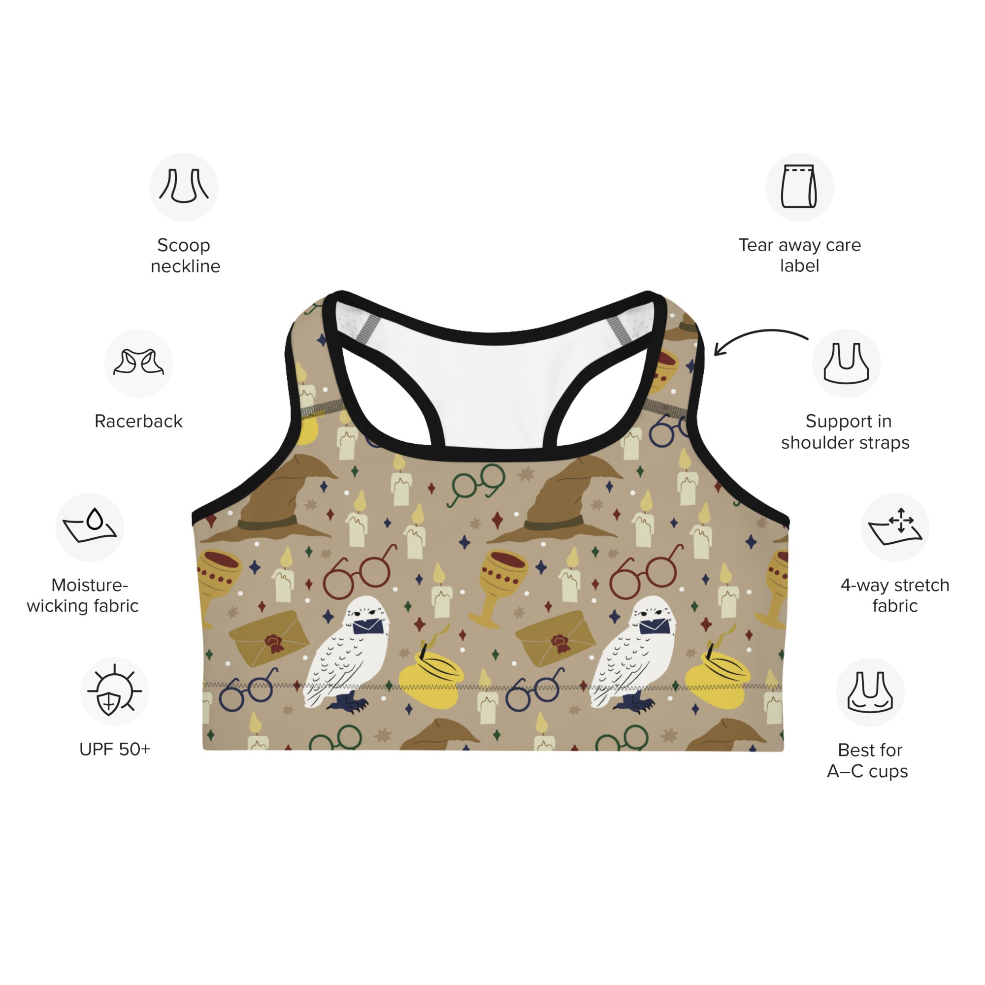 Horcrux Print Sports Bra