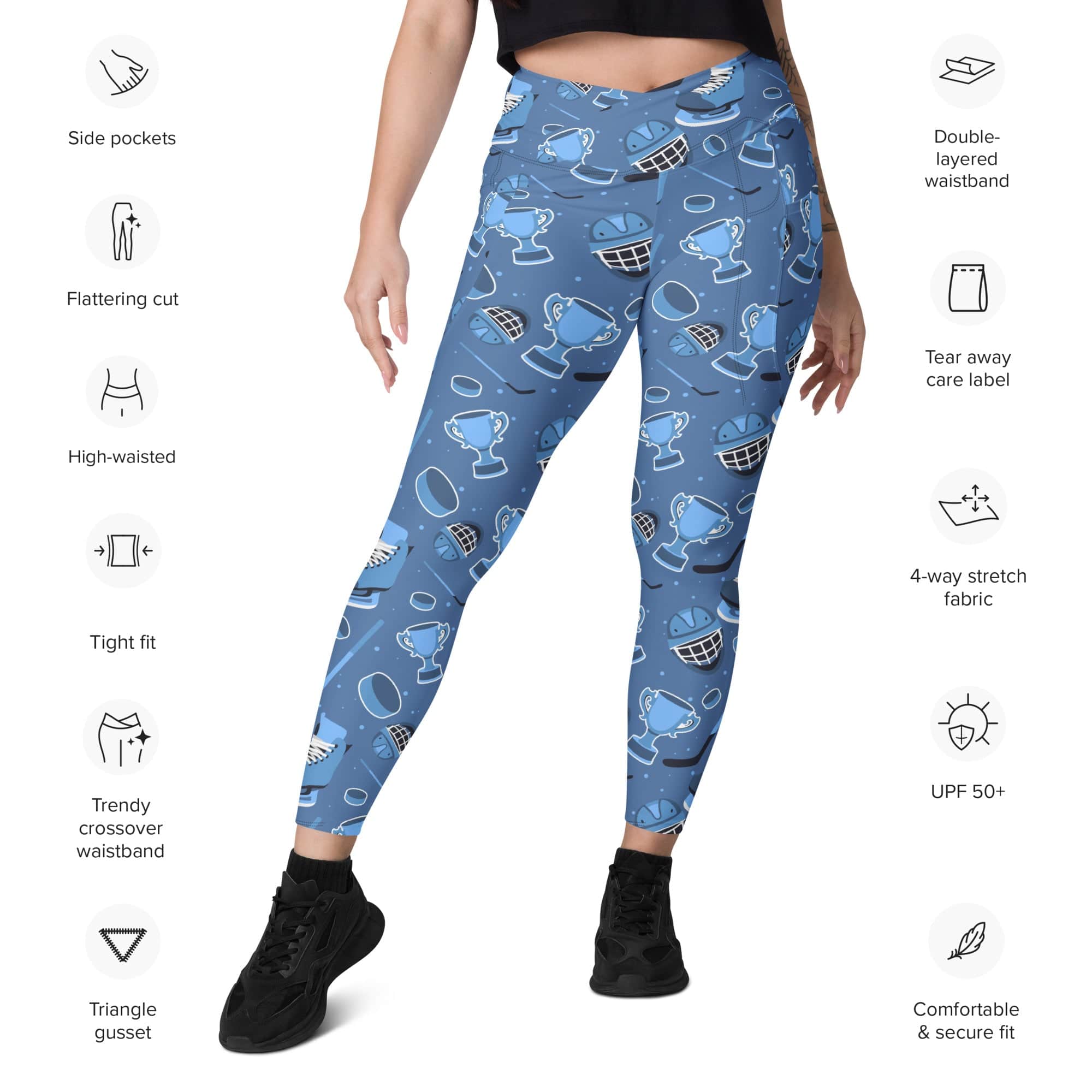 Ice Hockey Crossover Leggings With Pockets