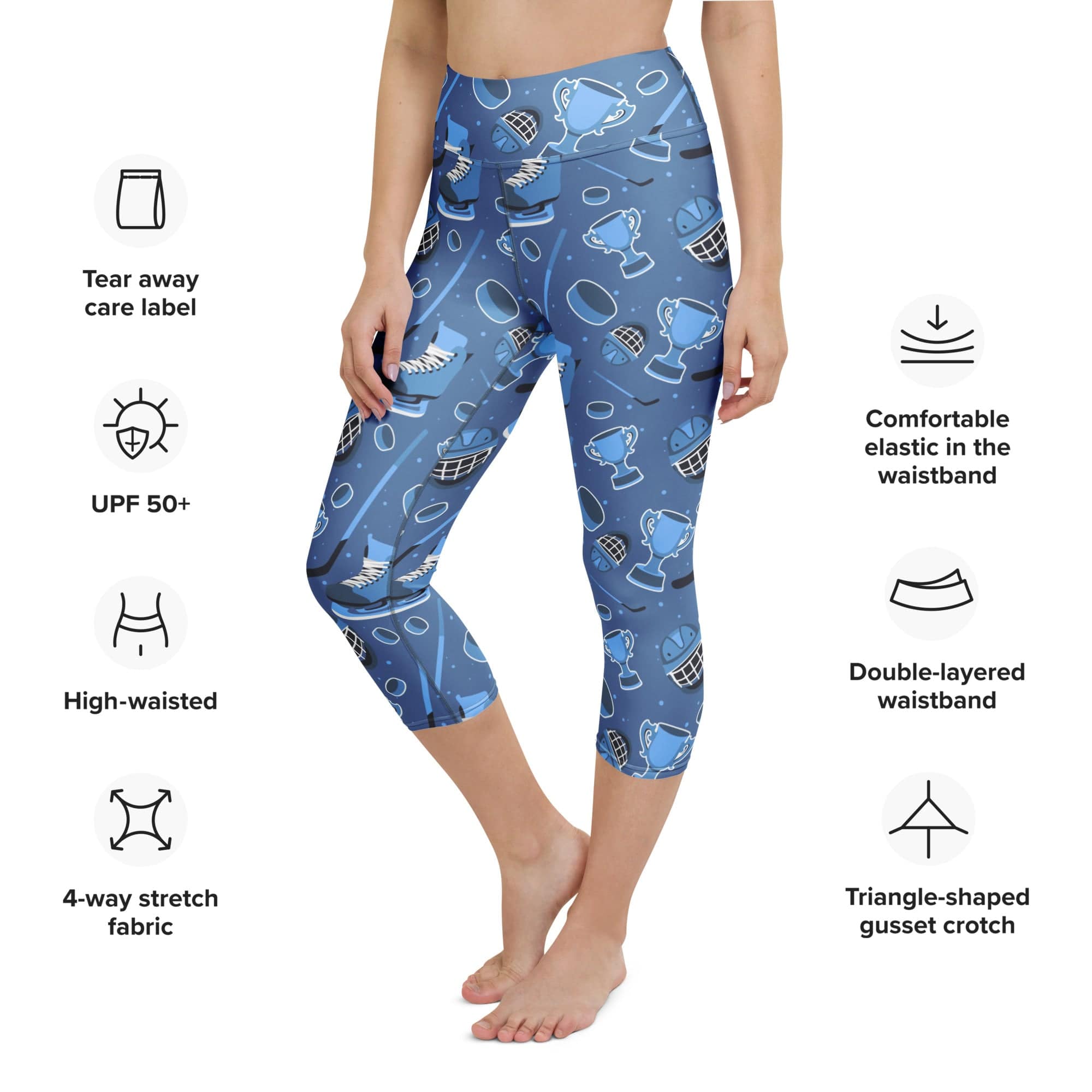 Ice Hockey Yoga Capris