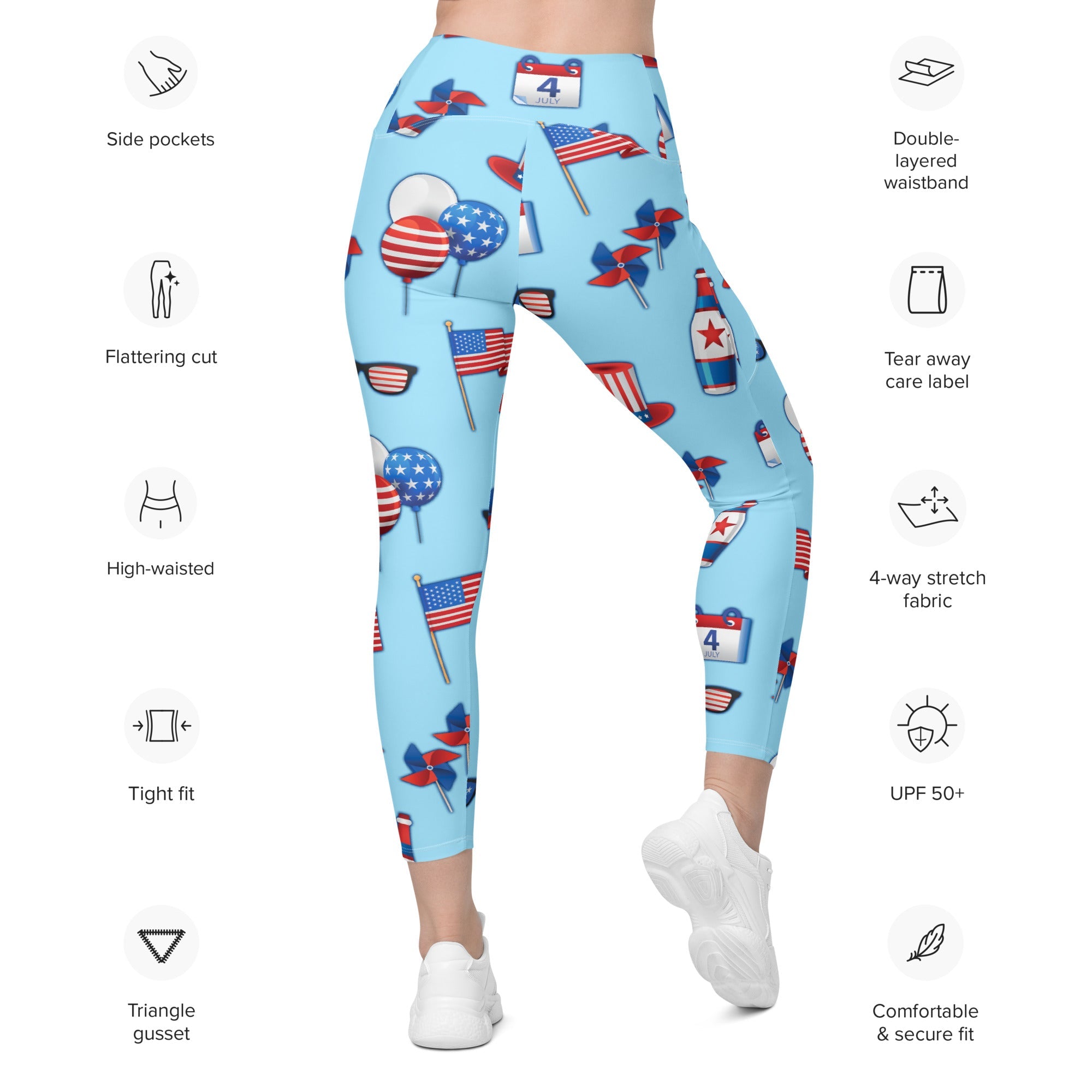 Independence Day Leggings With Pockets