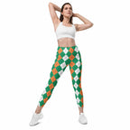 Irish Flag Plaid Leggings With Pockets