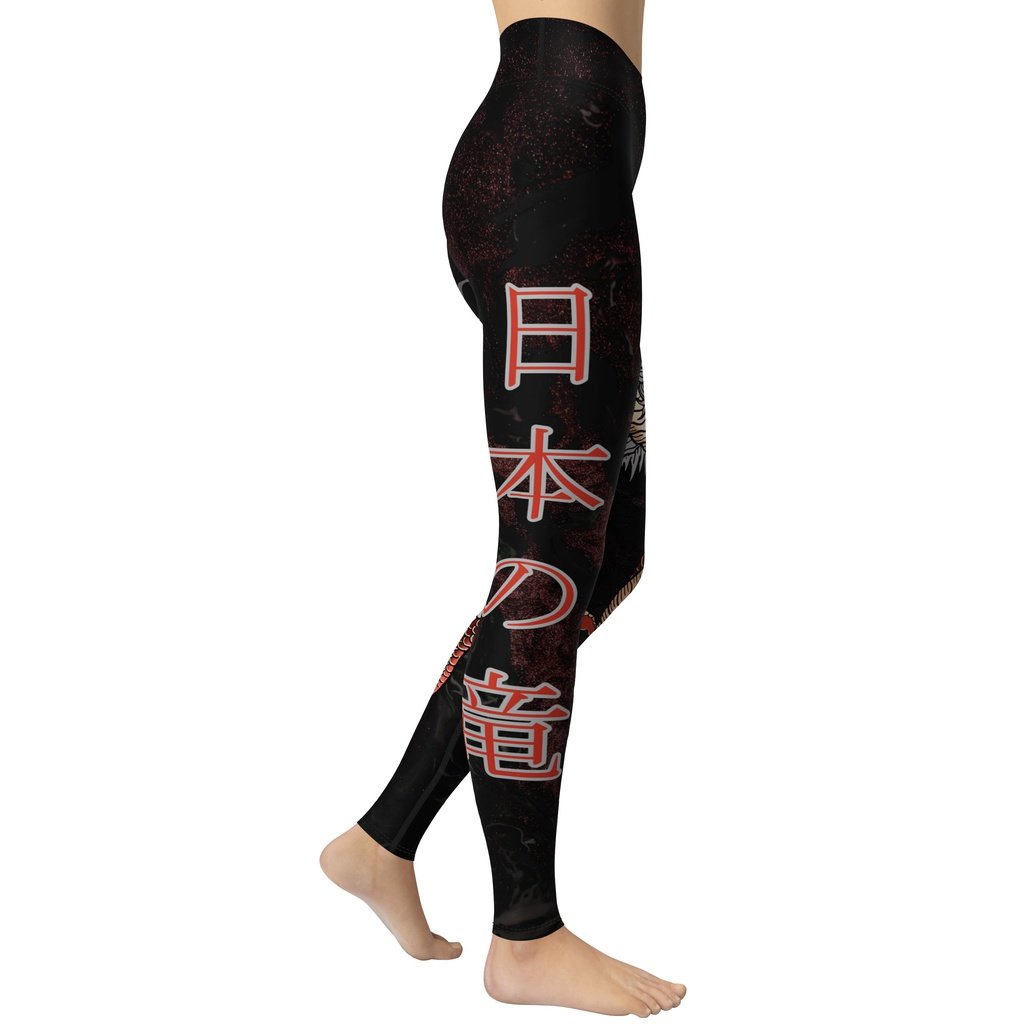 Japanese Dragon Yoga Leggings