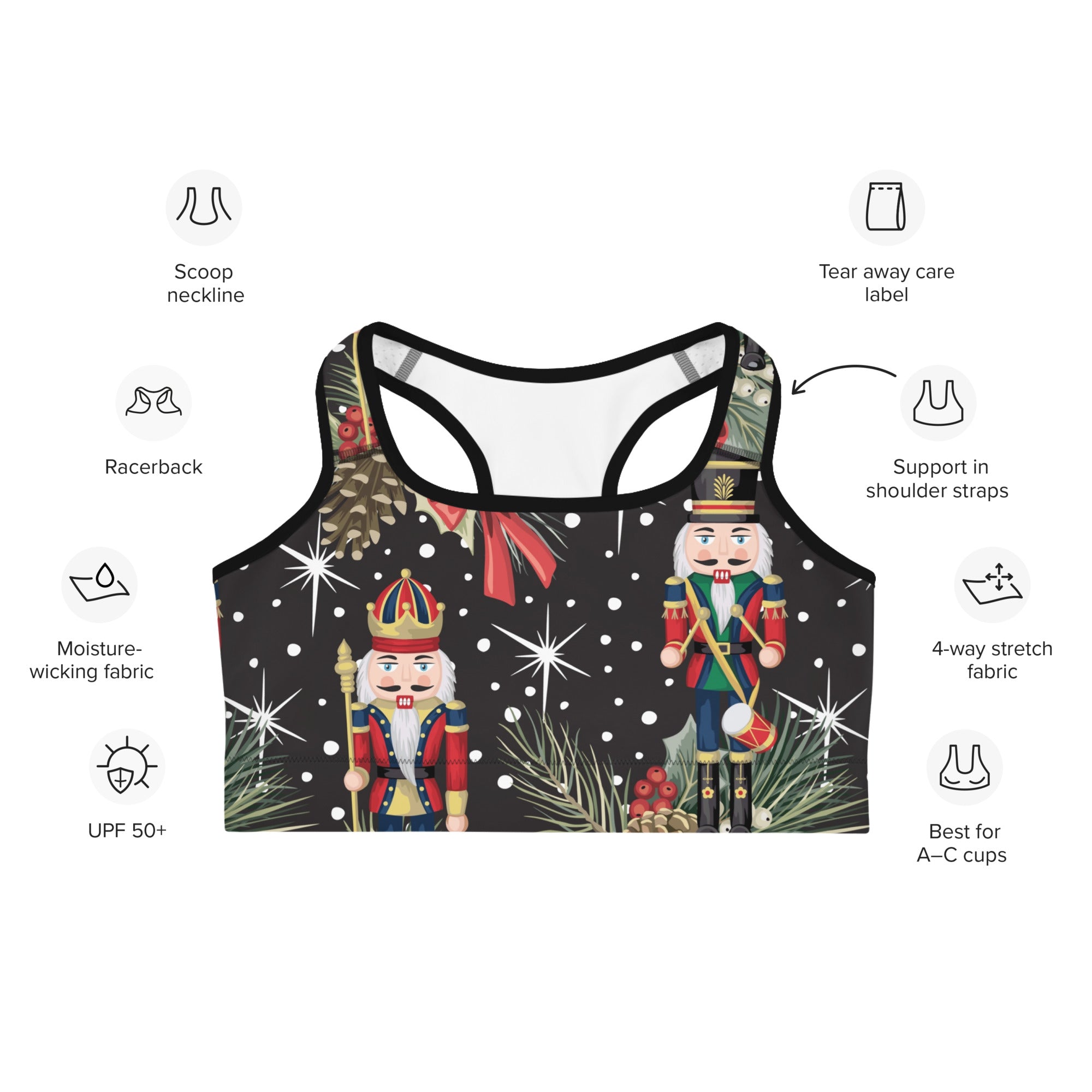 Jolly Nutcrackers Sports Bra