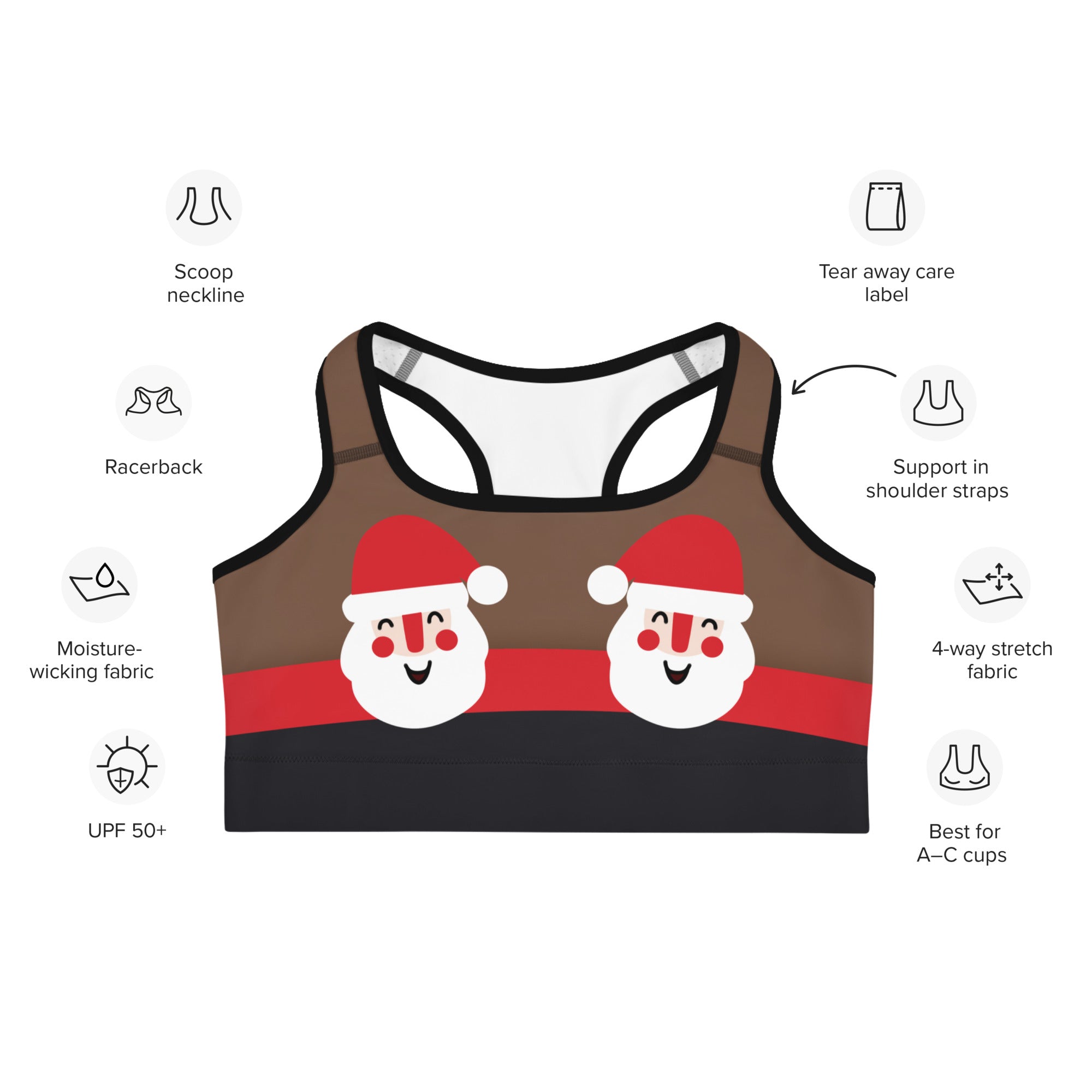 Jolly Santa Sports Bra