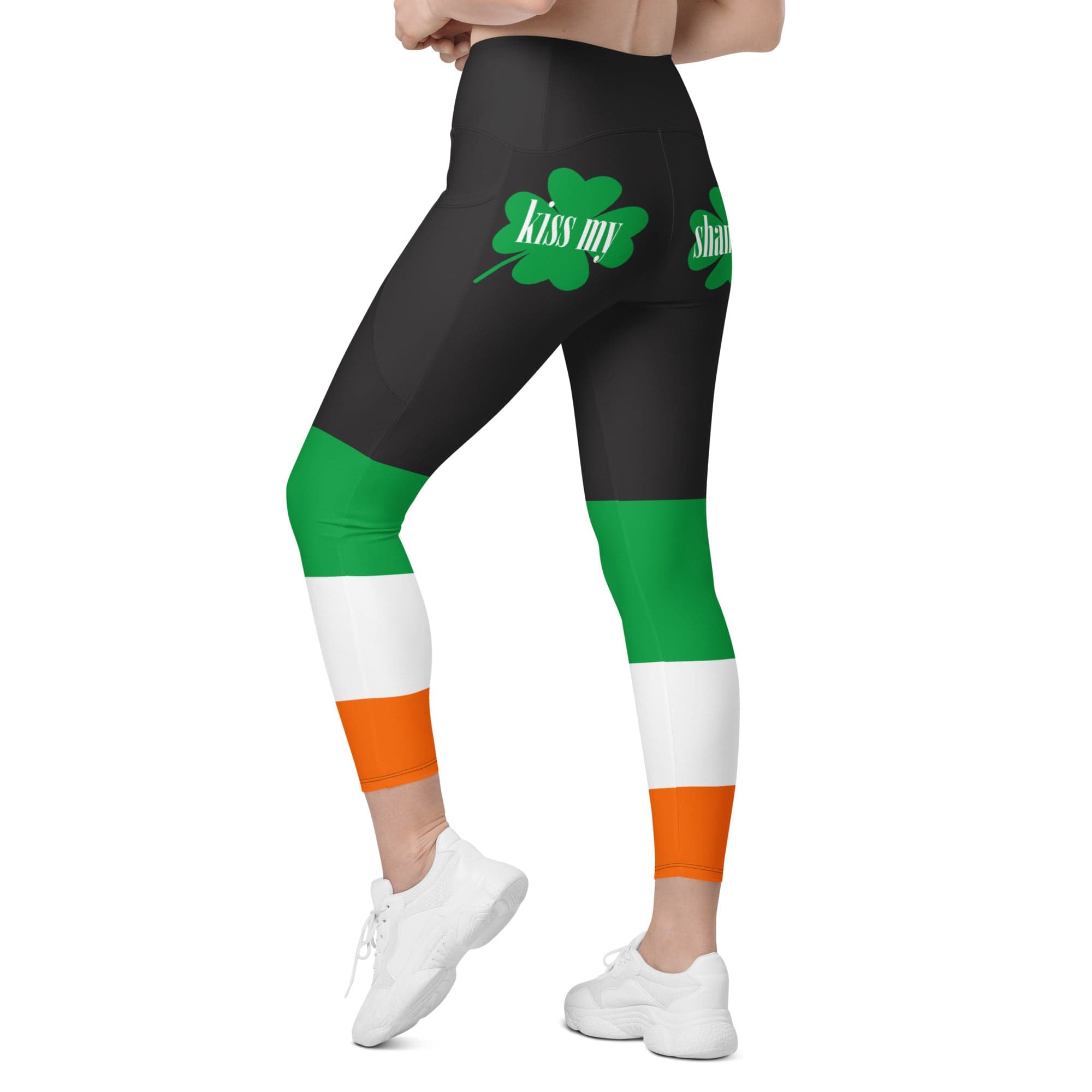 KIss My Shamrock Crossover Leggings With Pockets