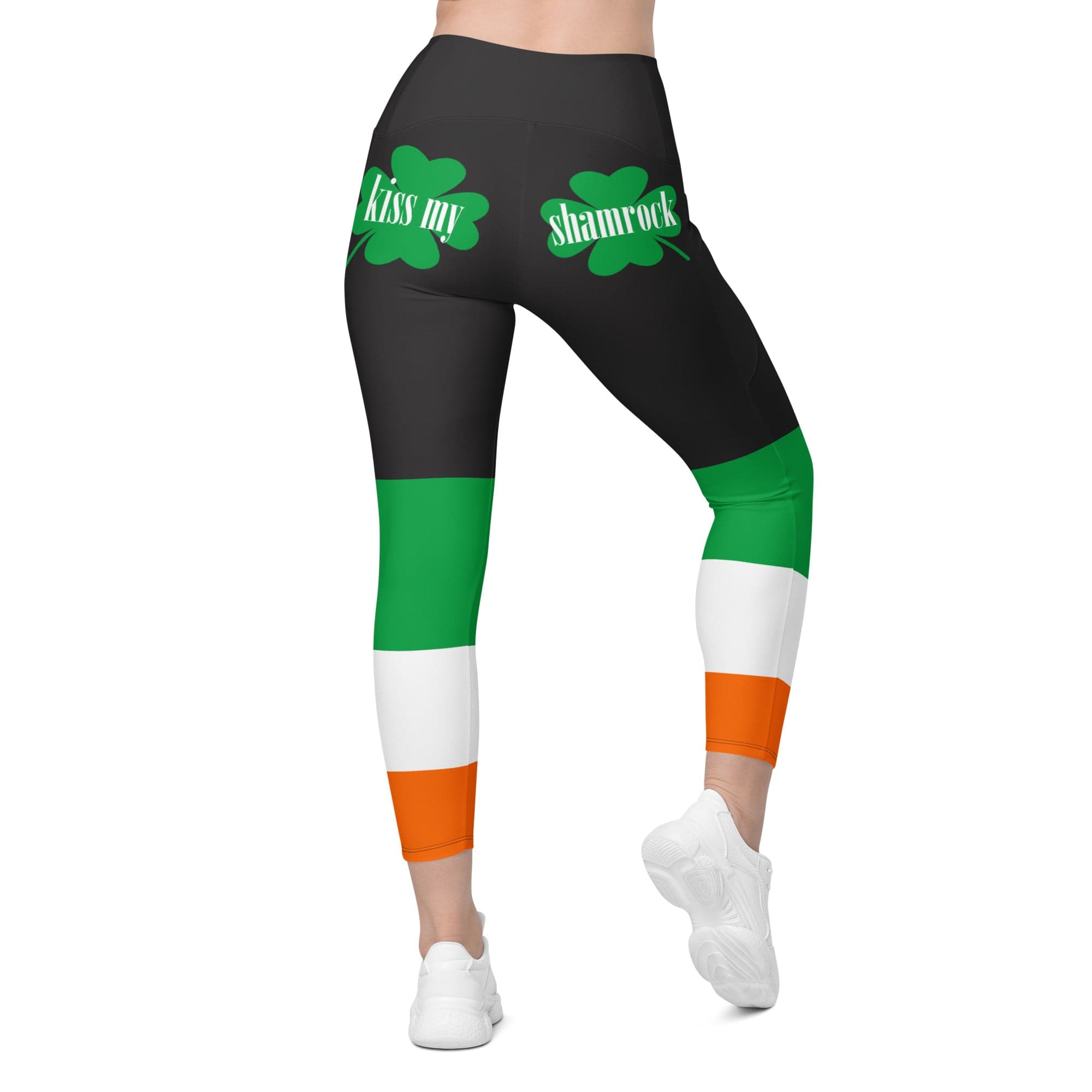KIss My Shamrock Crossover Leggings With Pockets