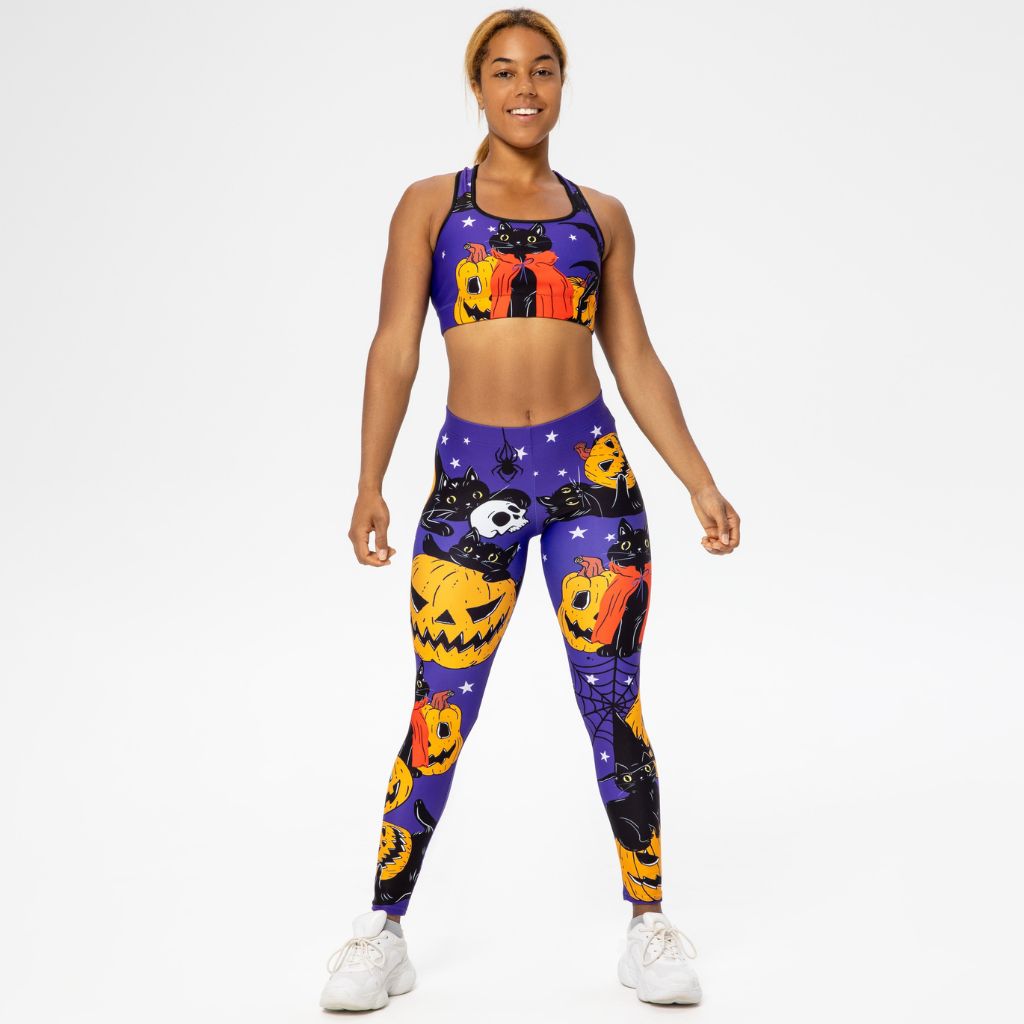Kitty Loves Halloween Sports Bra