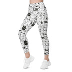 Kitty Pattern Leggings With Pockets