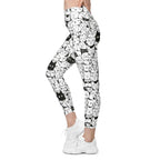 Kitty Pattern Leggings With Pockets