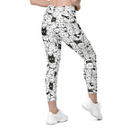 Kitty Pattern Leggings With Pockets