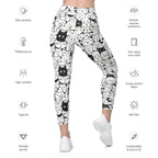 Kitty Pattern Leggings With Pockets