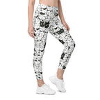 Kitty Pattern Leggings With Pockets