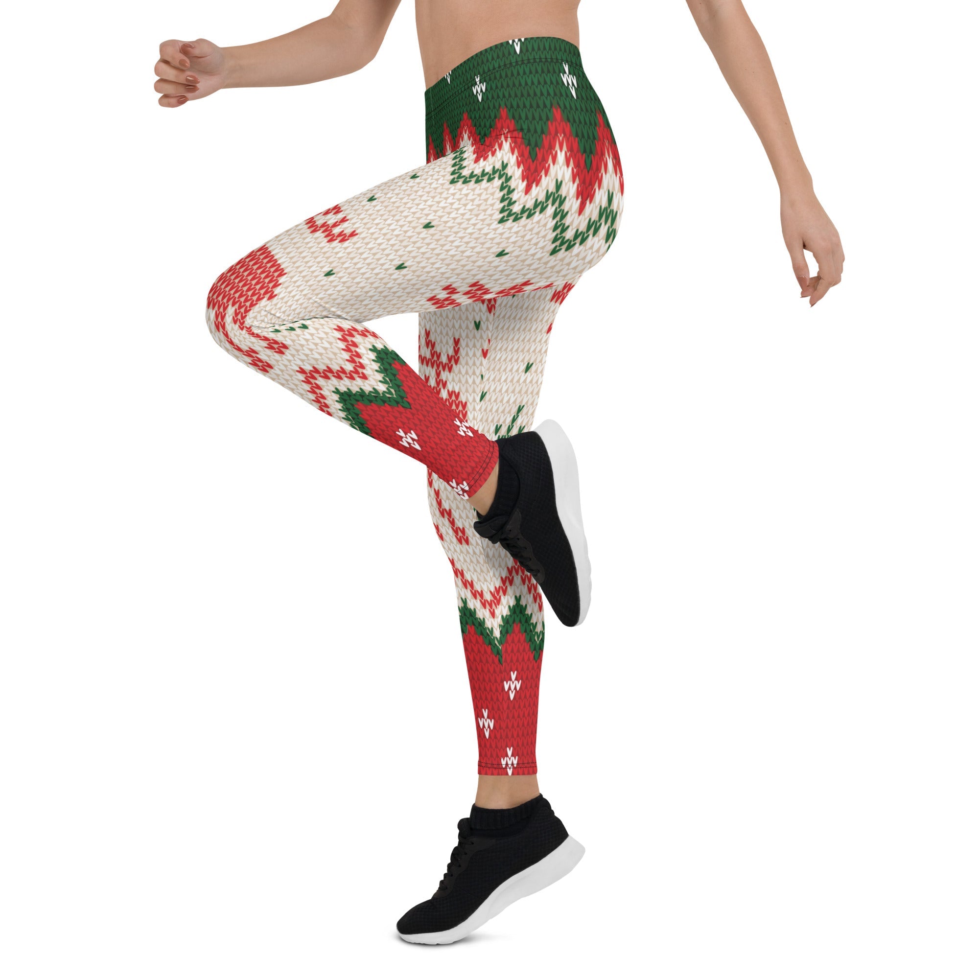 Knitted Print Ugly Christmas Leggings