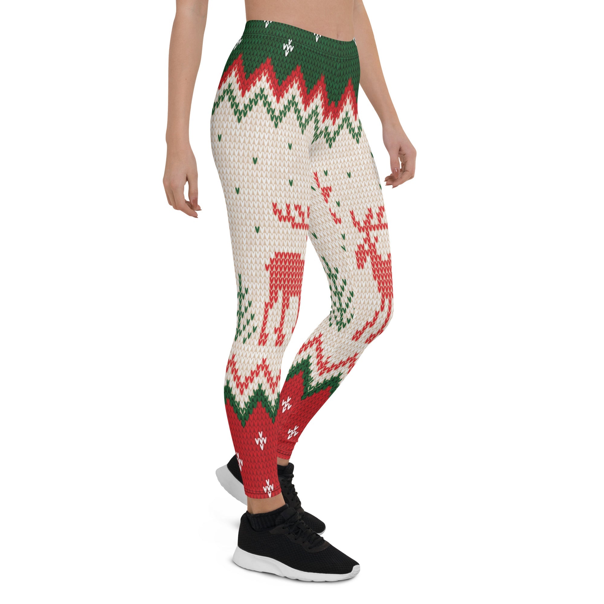 Knitted Print Ugly Christmas Leggings