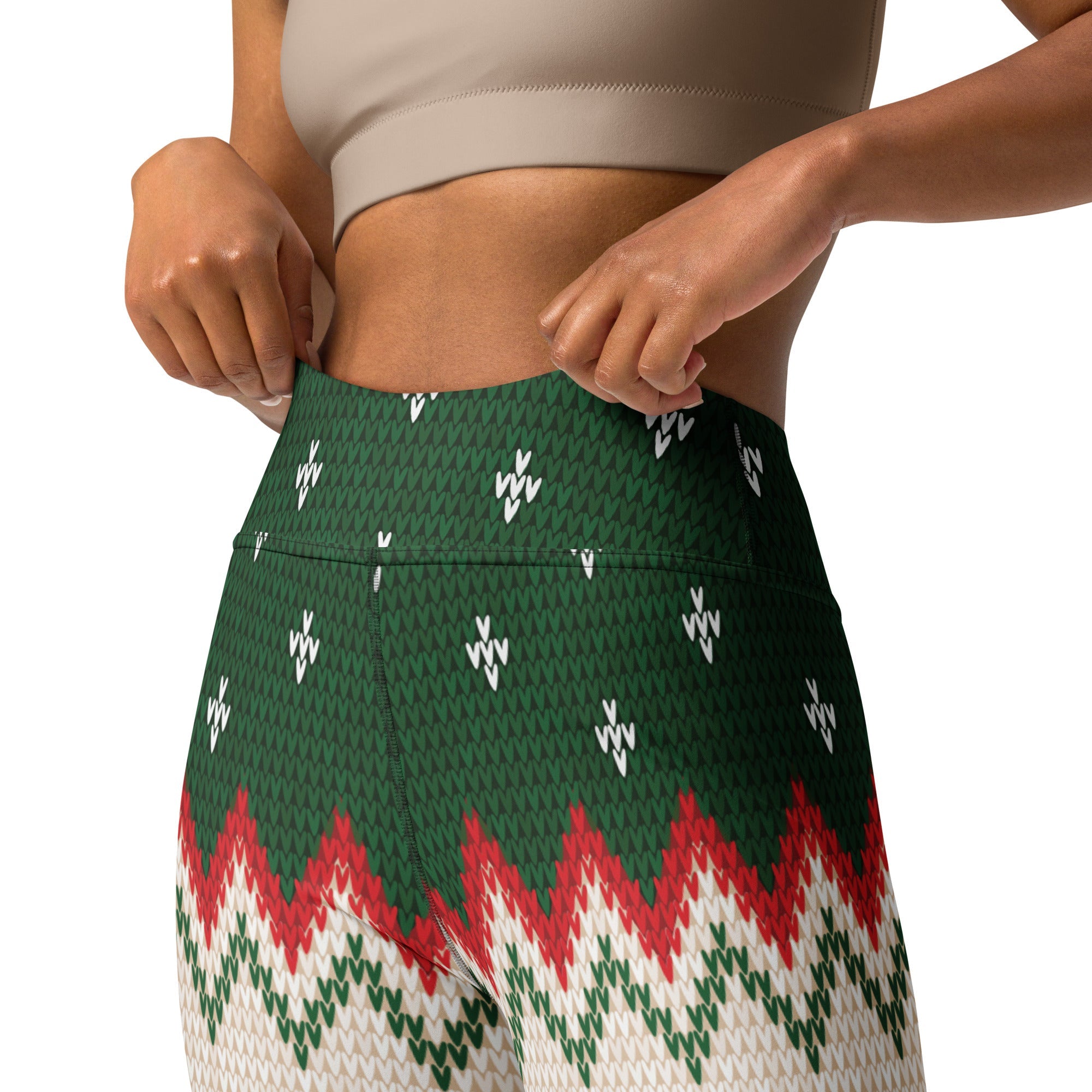 Knitted Print Ugly Christmas Yoga Leggings