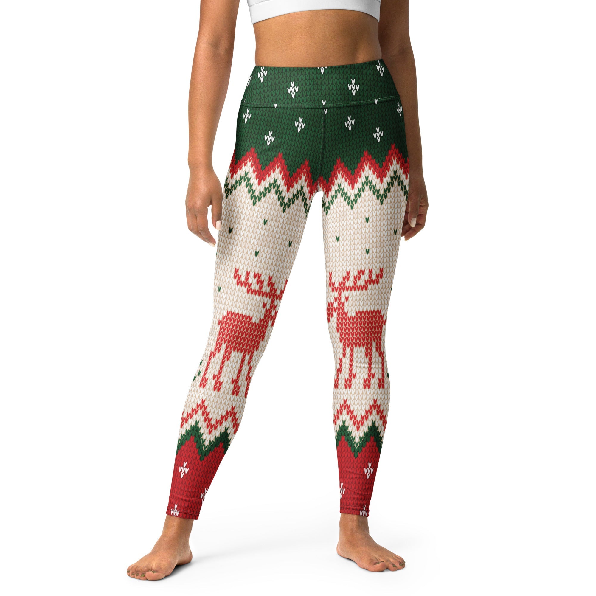 Knitted Print Ugly Christmas Yoga Leggings