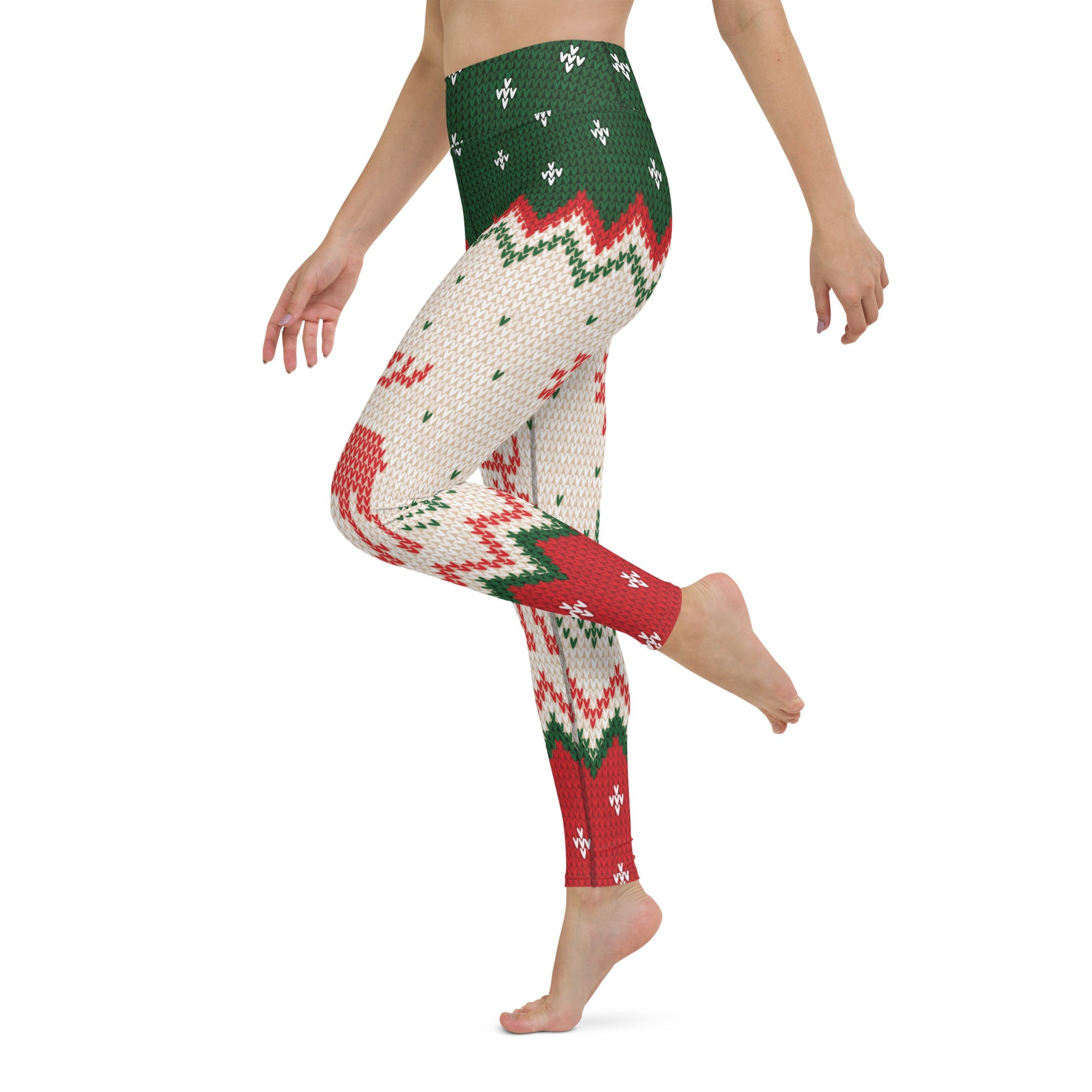 Knitted Print Ugly Christmas Yoga Leggings