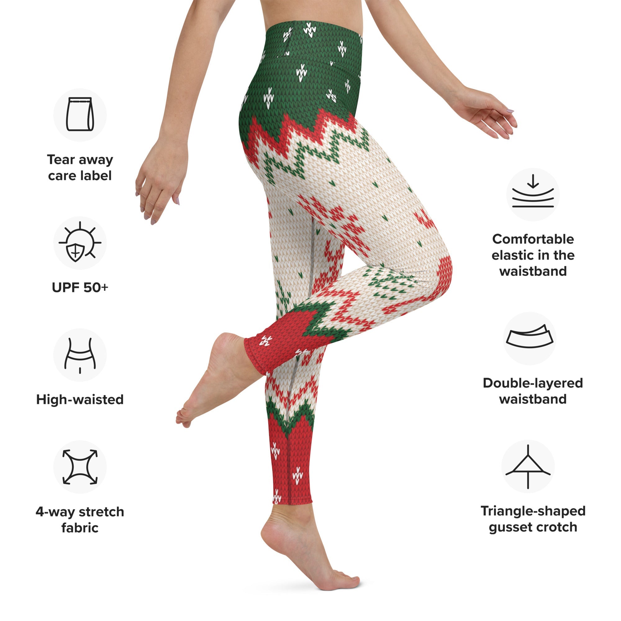 Knitted Print Ugly Christmas Yoga Leggings