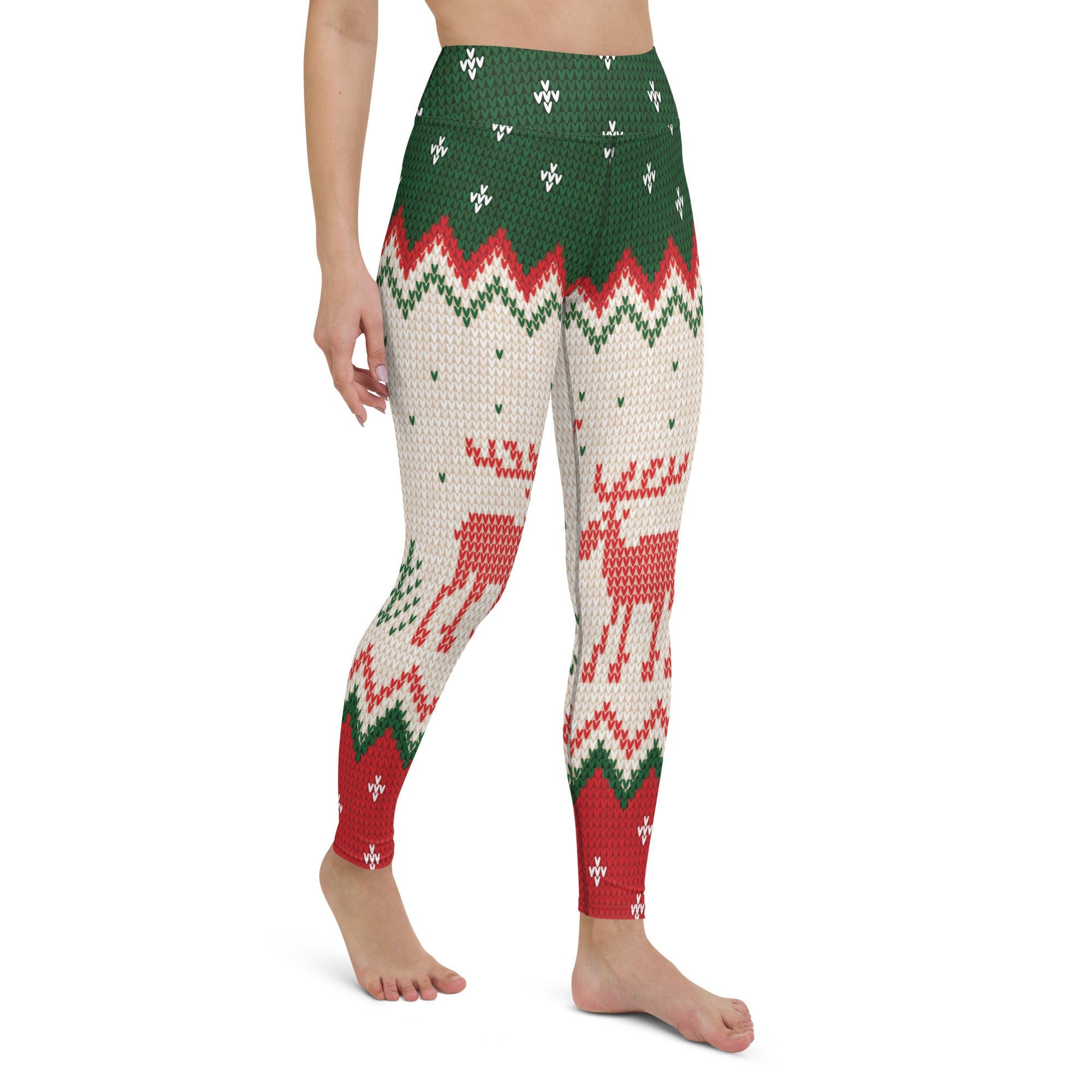 Knitted Print Ugly Christmas Yoga Leggings