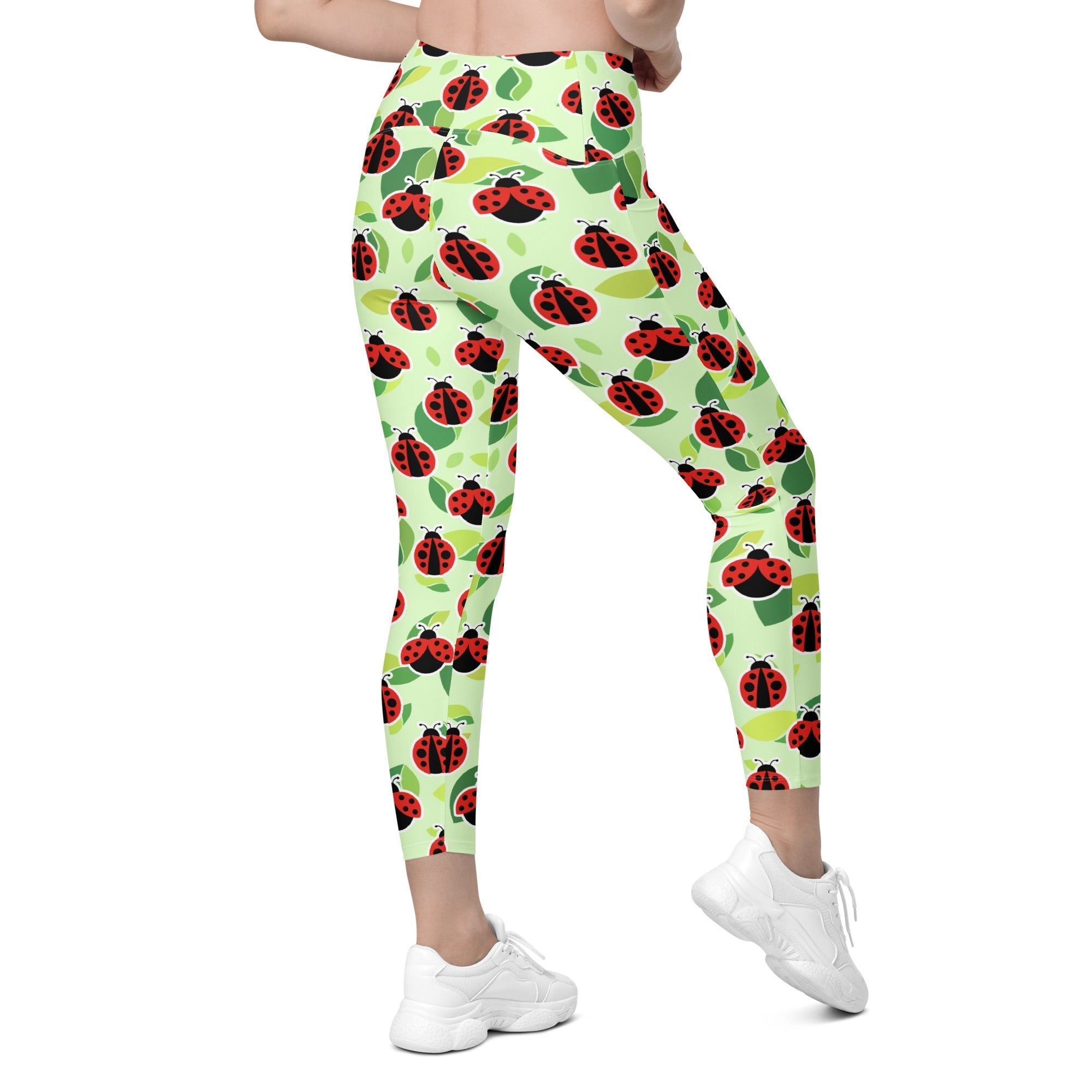 Ladybugs Crossover Leggings With Pockets