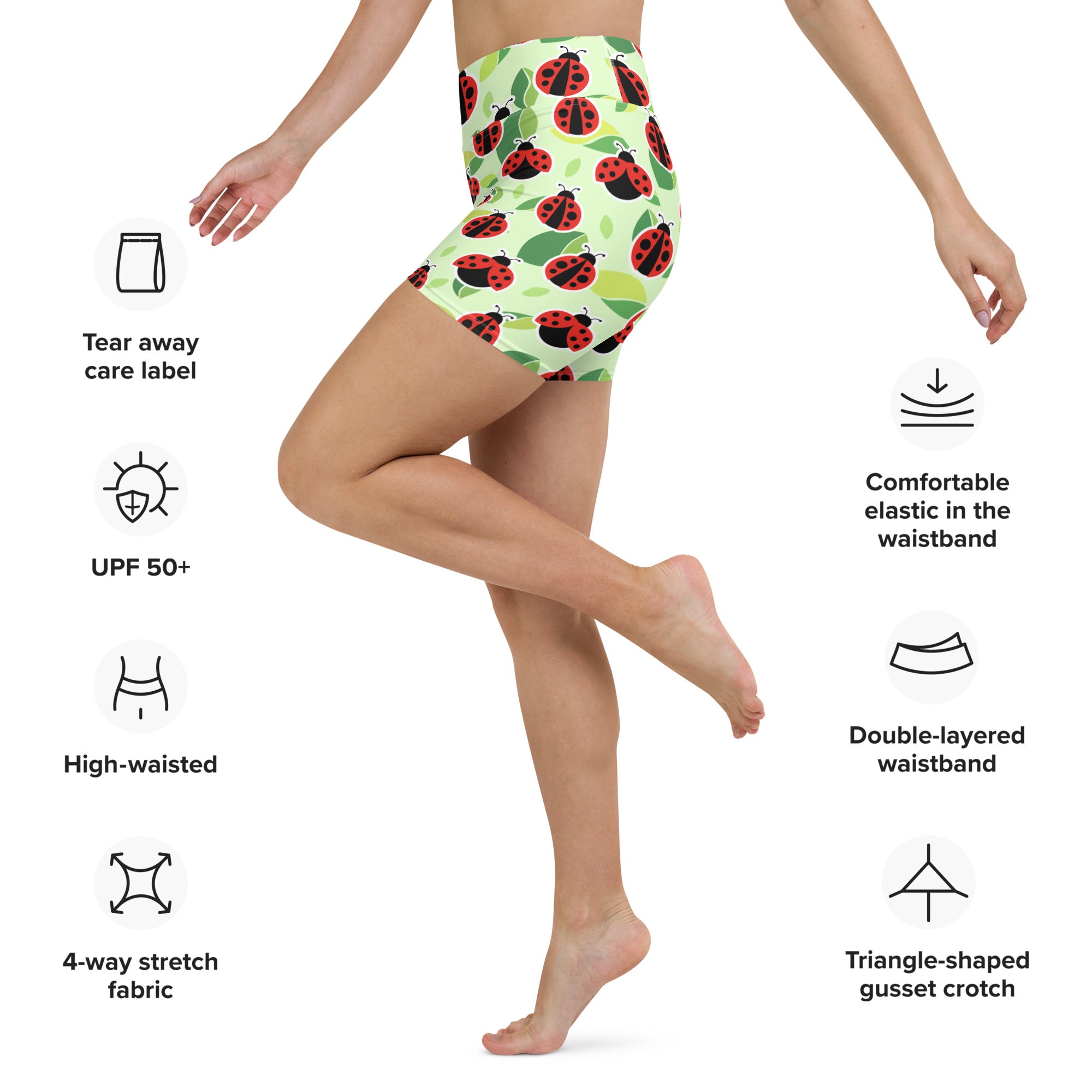 Ladybugs Yoga Shorts