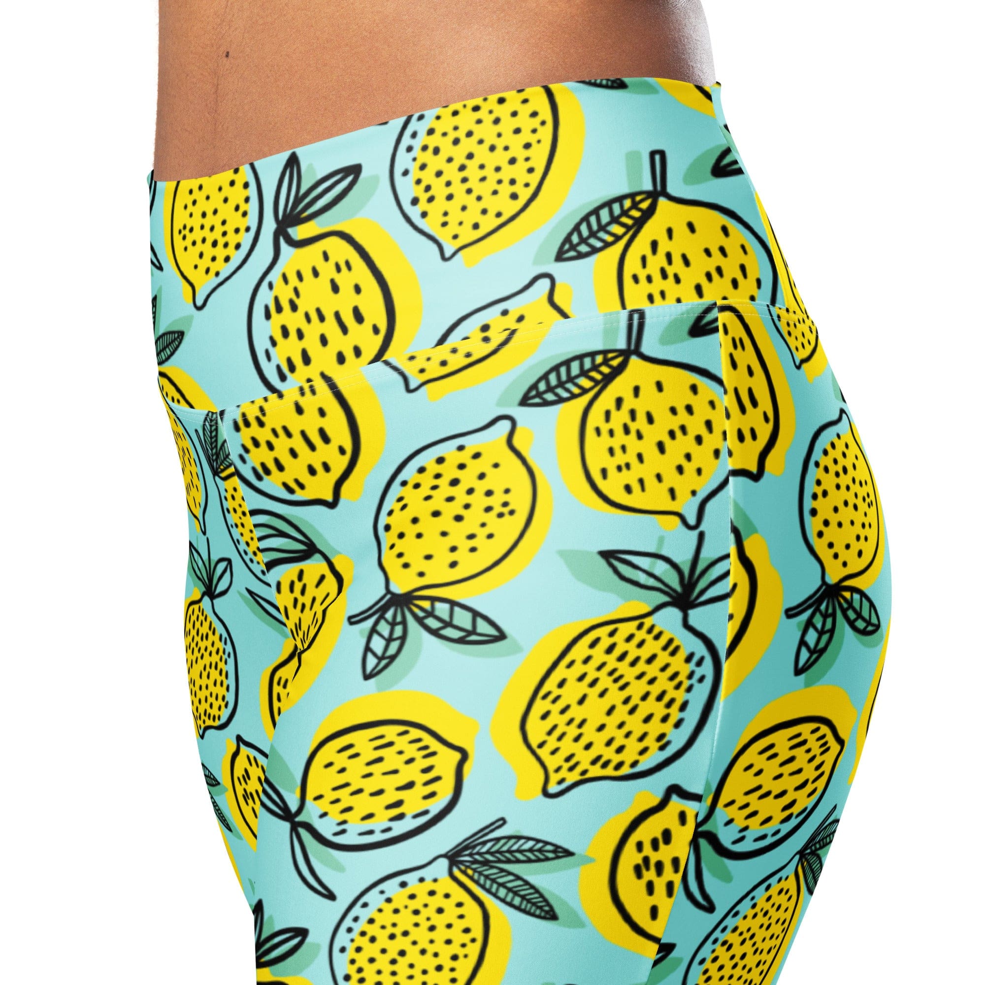Lemon Pattern Flare Leggings