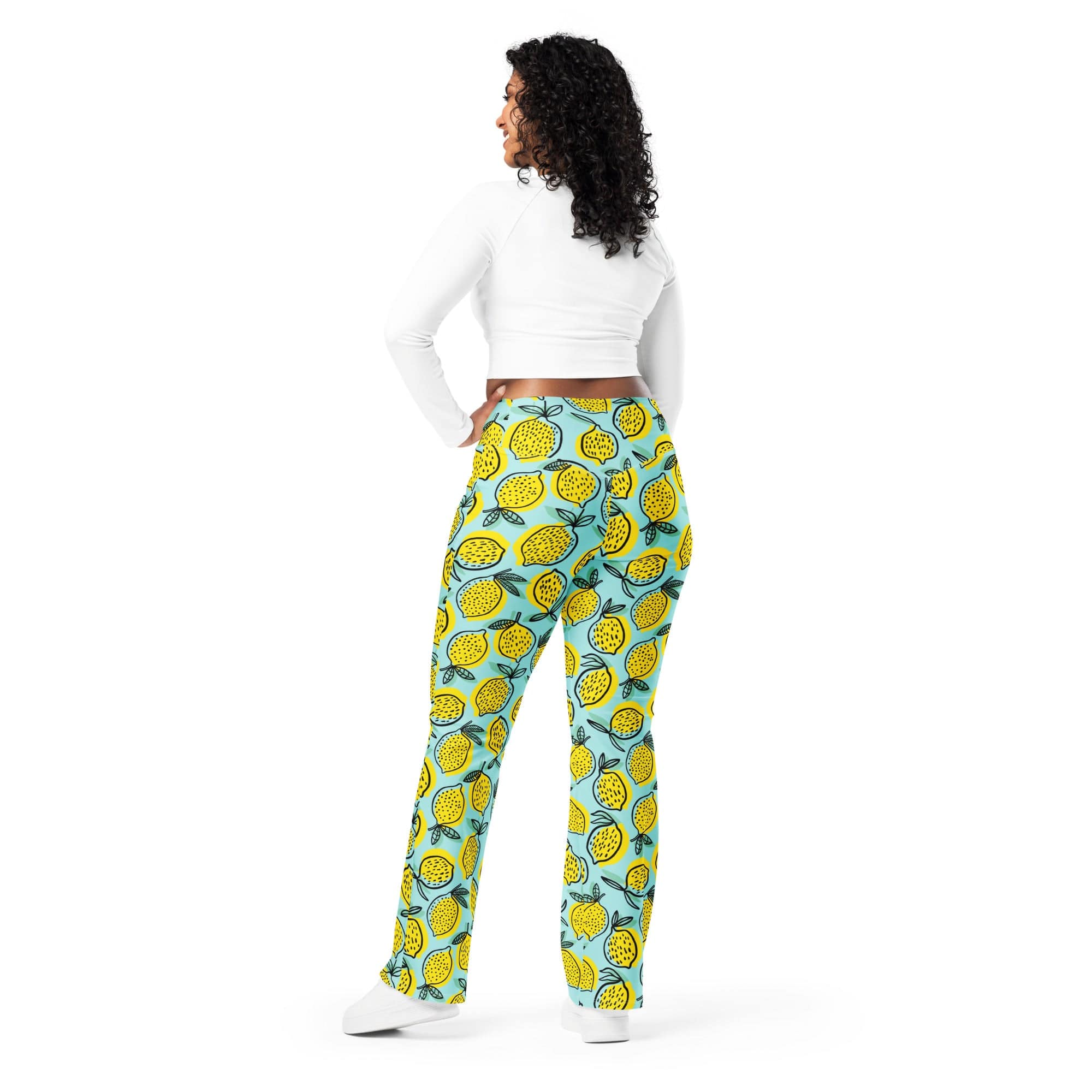 Lemon Pattern Flare Leggings