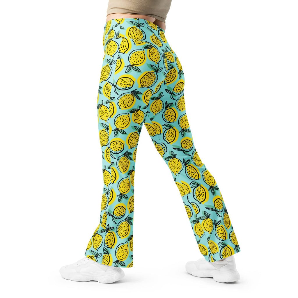 Lemon Pattern Flare Leggings