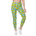 Lemon Pattern Leggings With Pockets